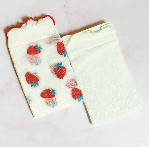 Strawberries Sheer Socks