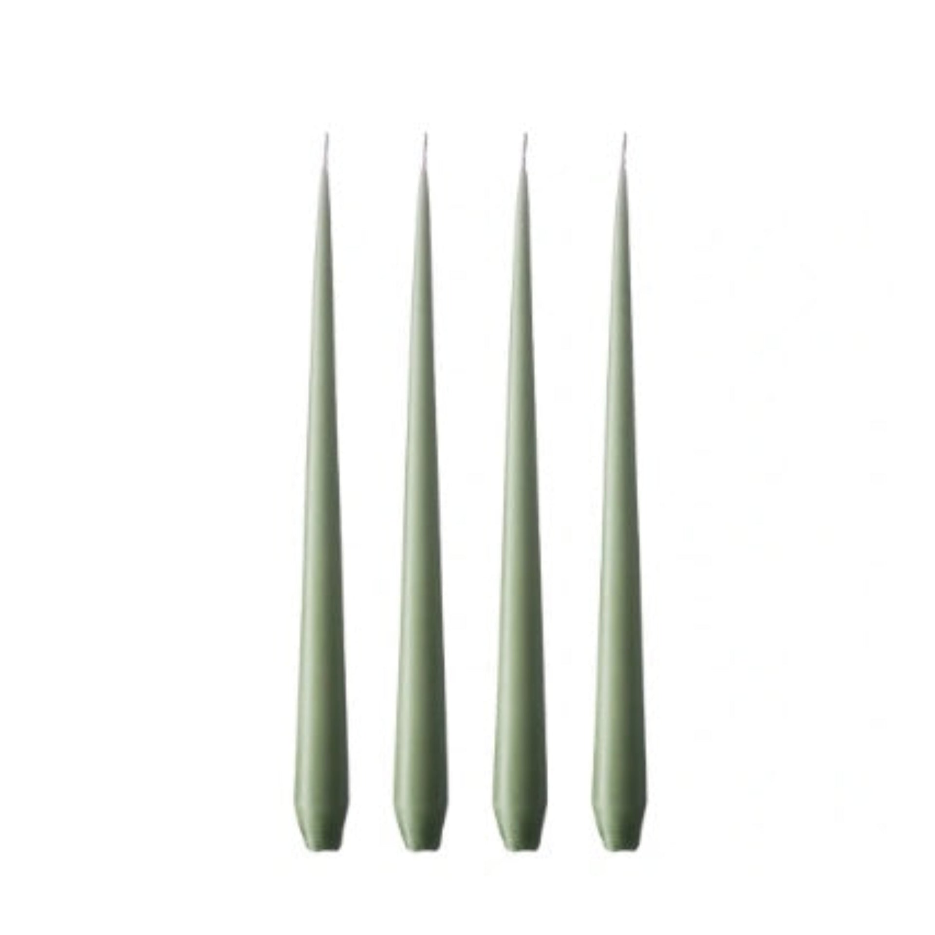 Ester & Erik Taper Candle Pair - Green Soil 32cm