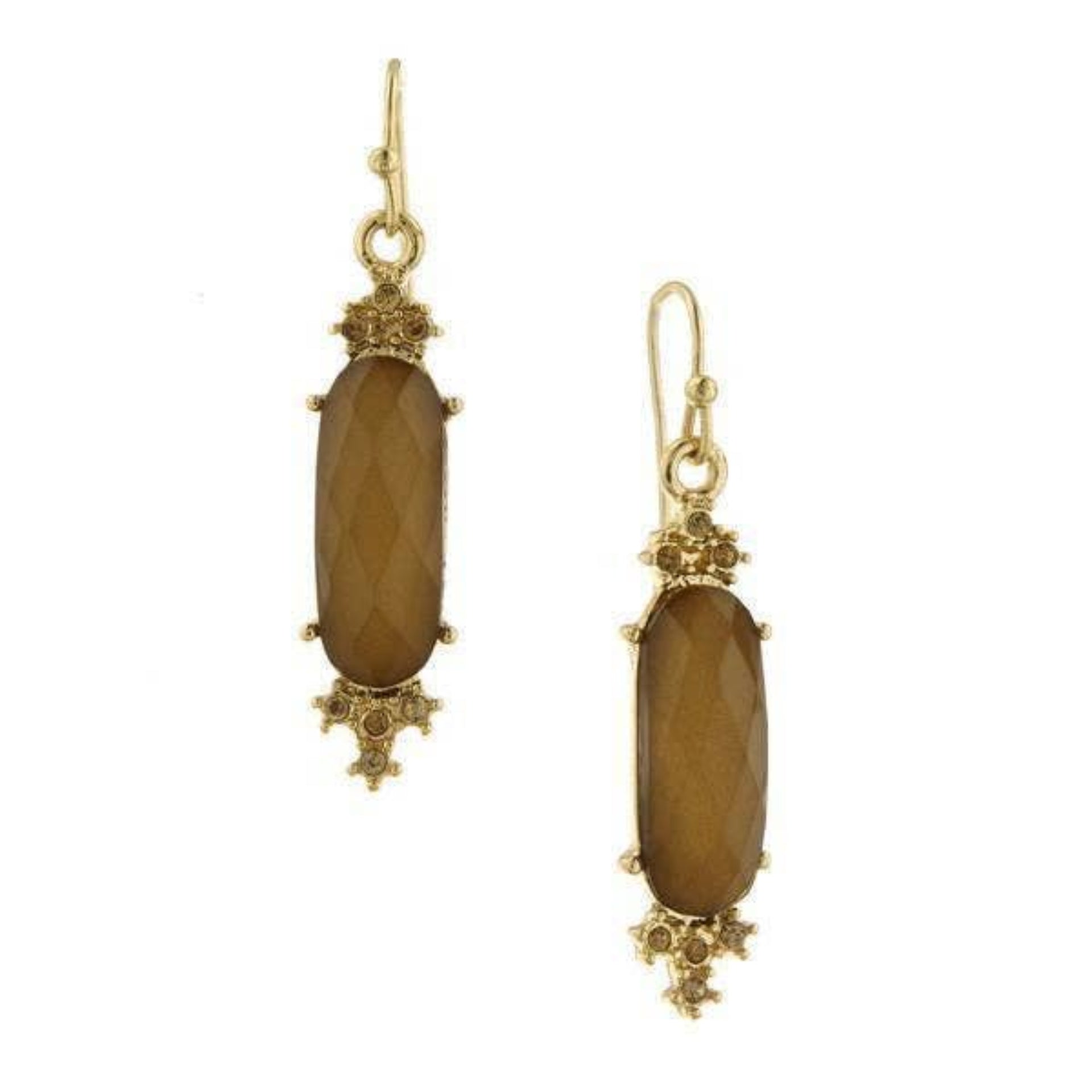 Faceted Drop Earrings - Topaz