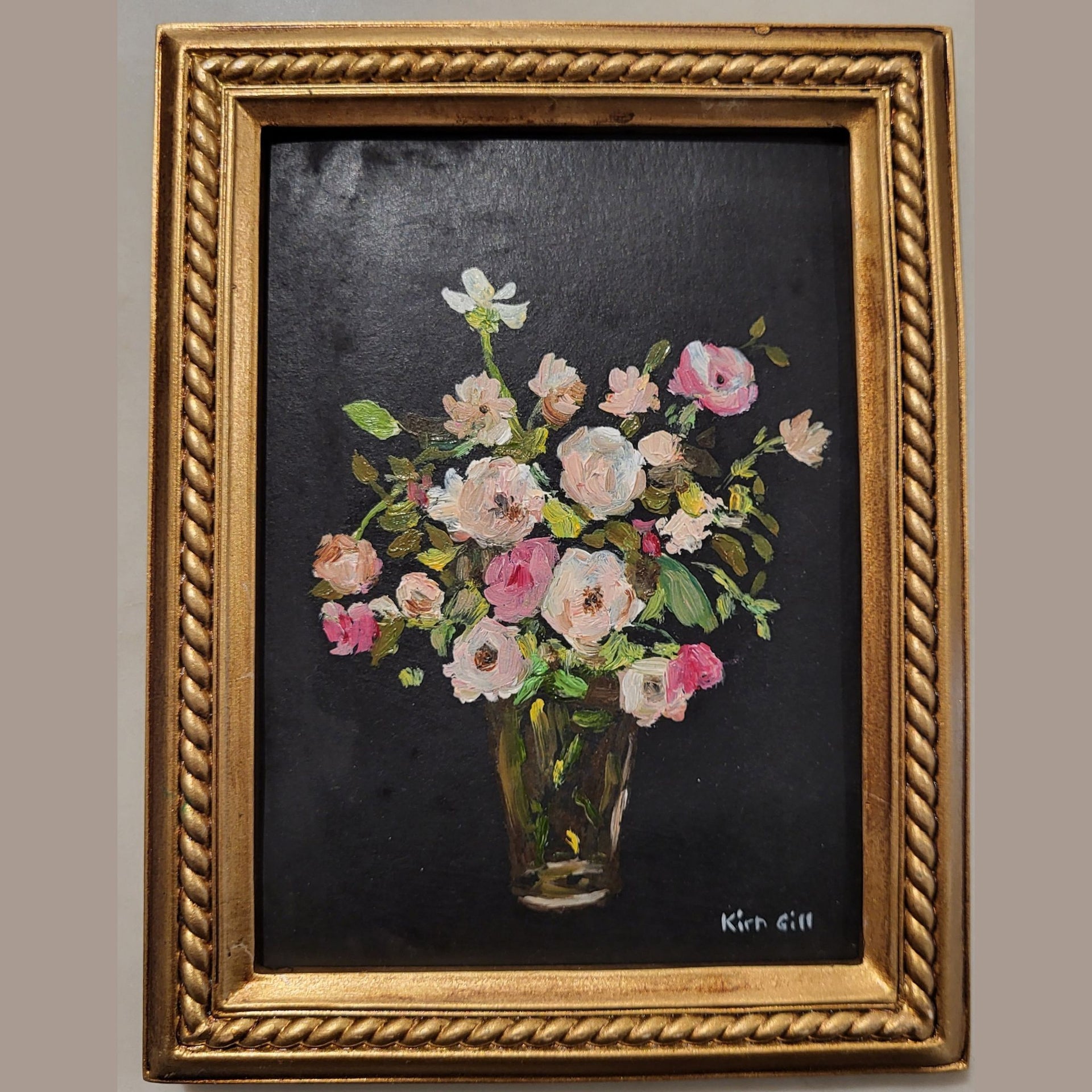 Floral Oils Painting in Gold Frame - Kirn Gill