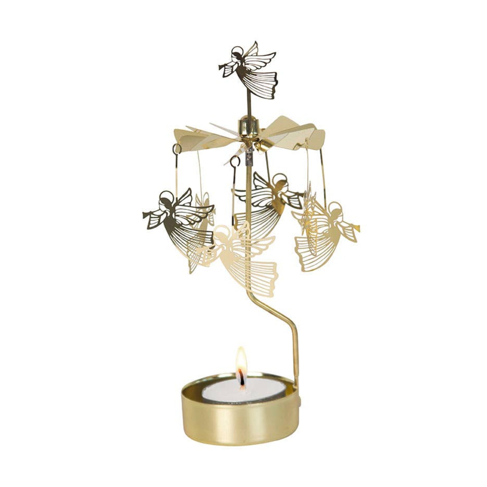 Flying Angel Rotary Candleholder - Gold