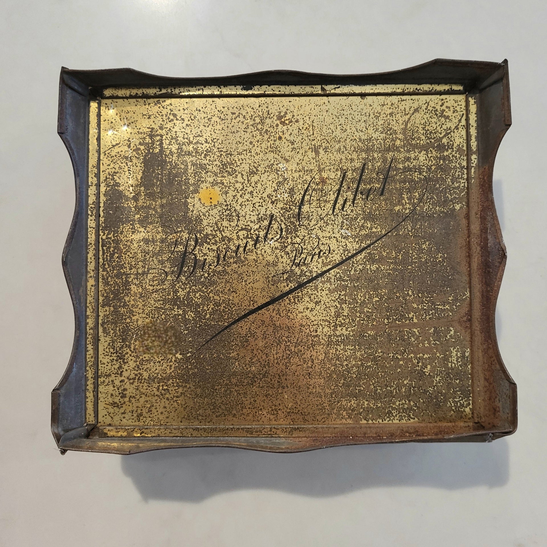 Antique French Biscuit Tin - from Paris