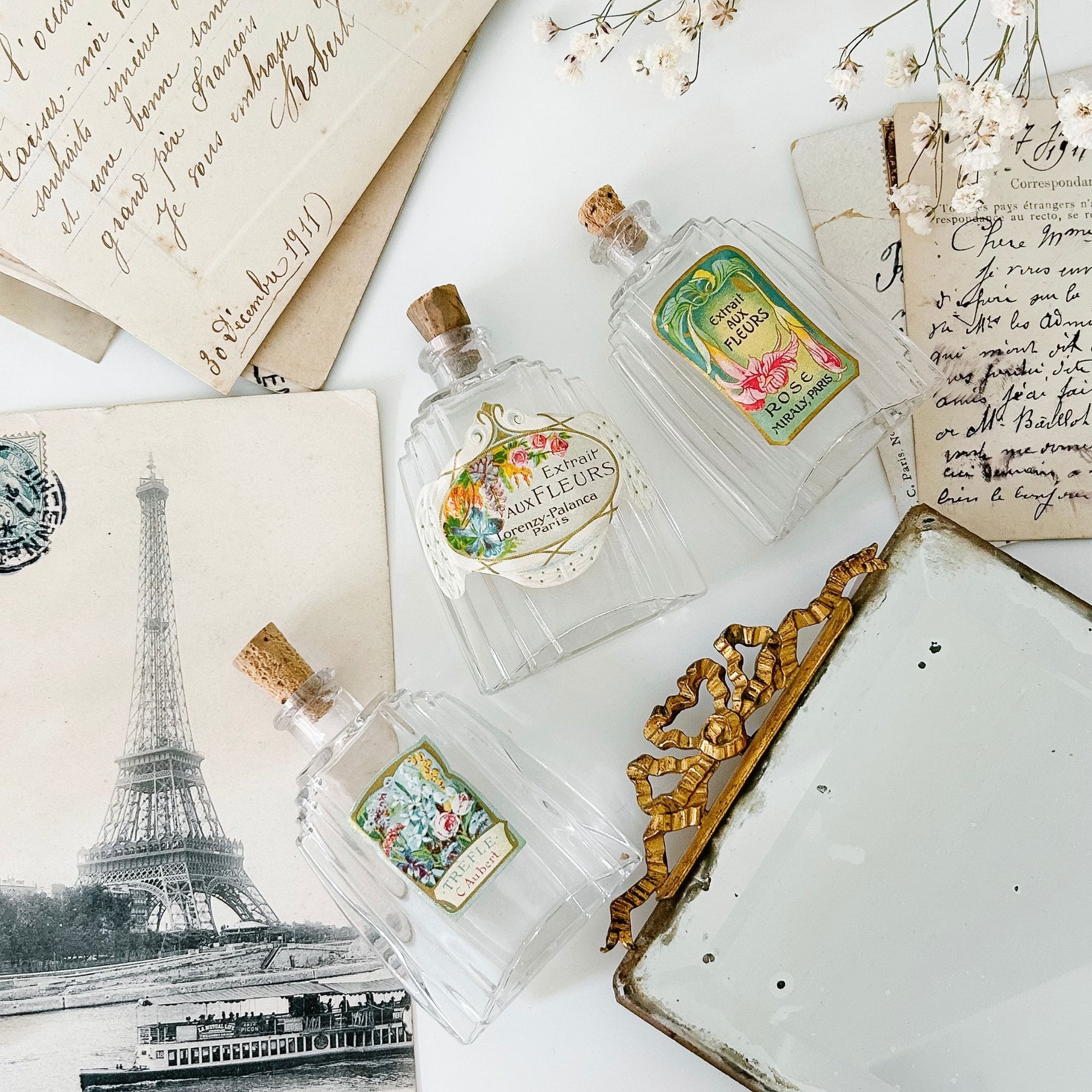 Antique Perfume Bottle Set - From Paris