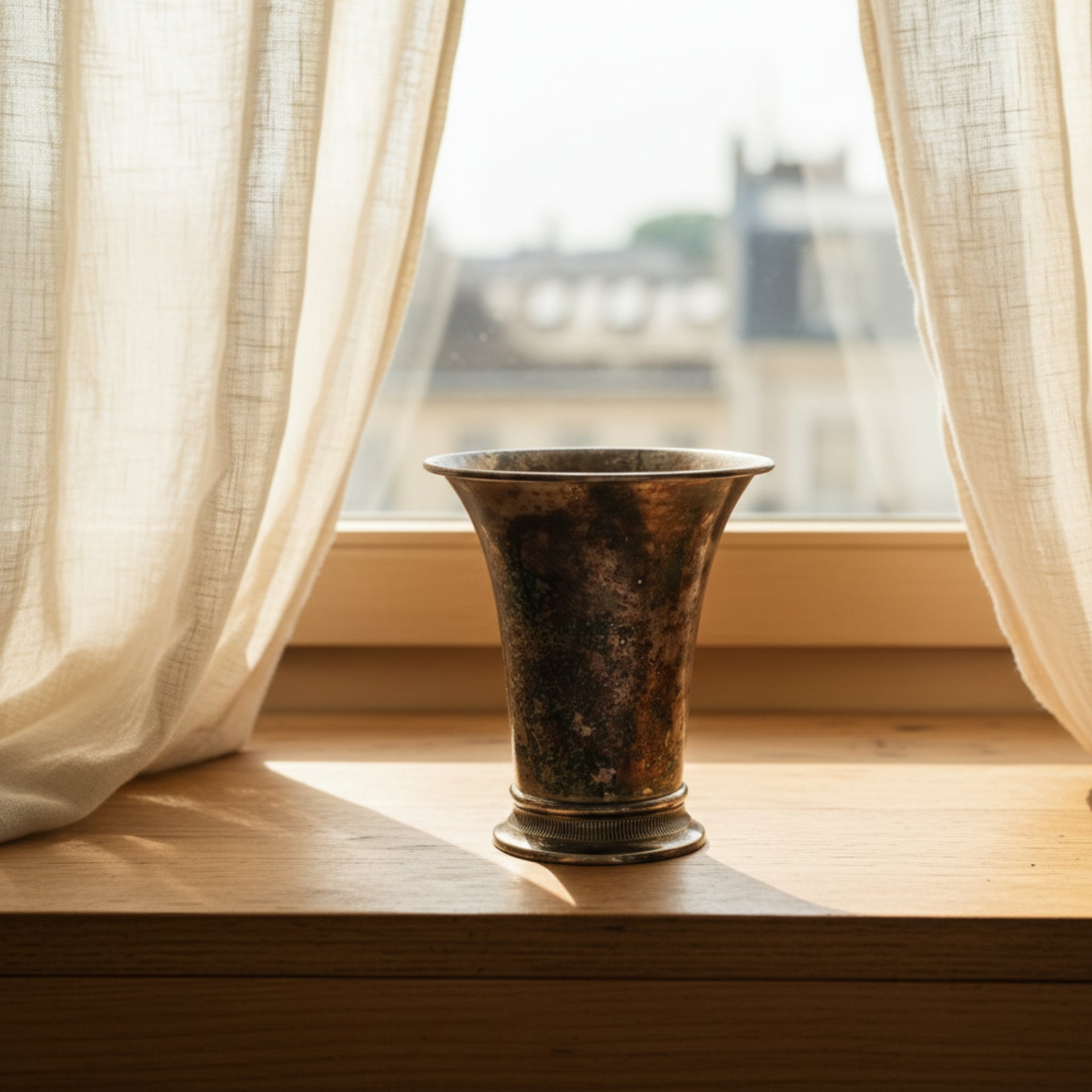 Vintage Flared Silver Vase - from Paris
