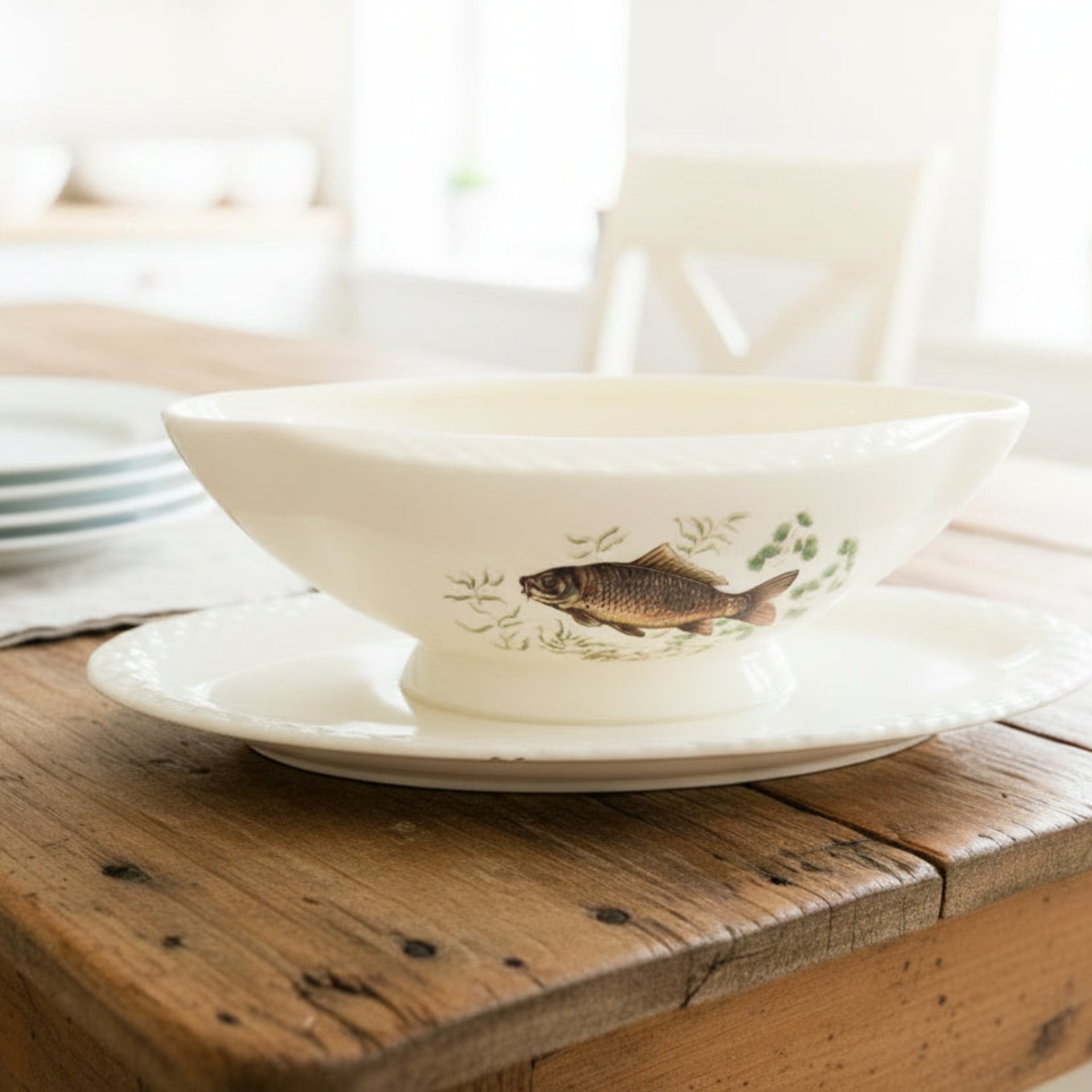 Gien Fish Gravy Boat Dish - from Paris