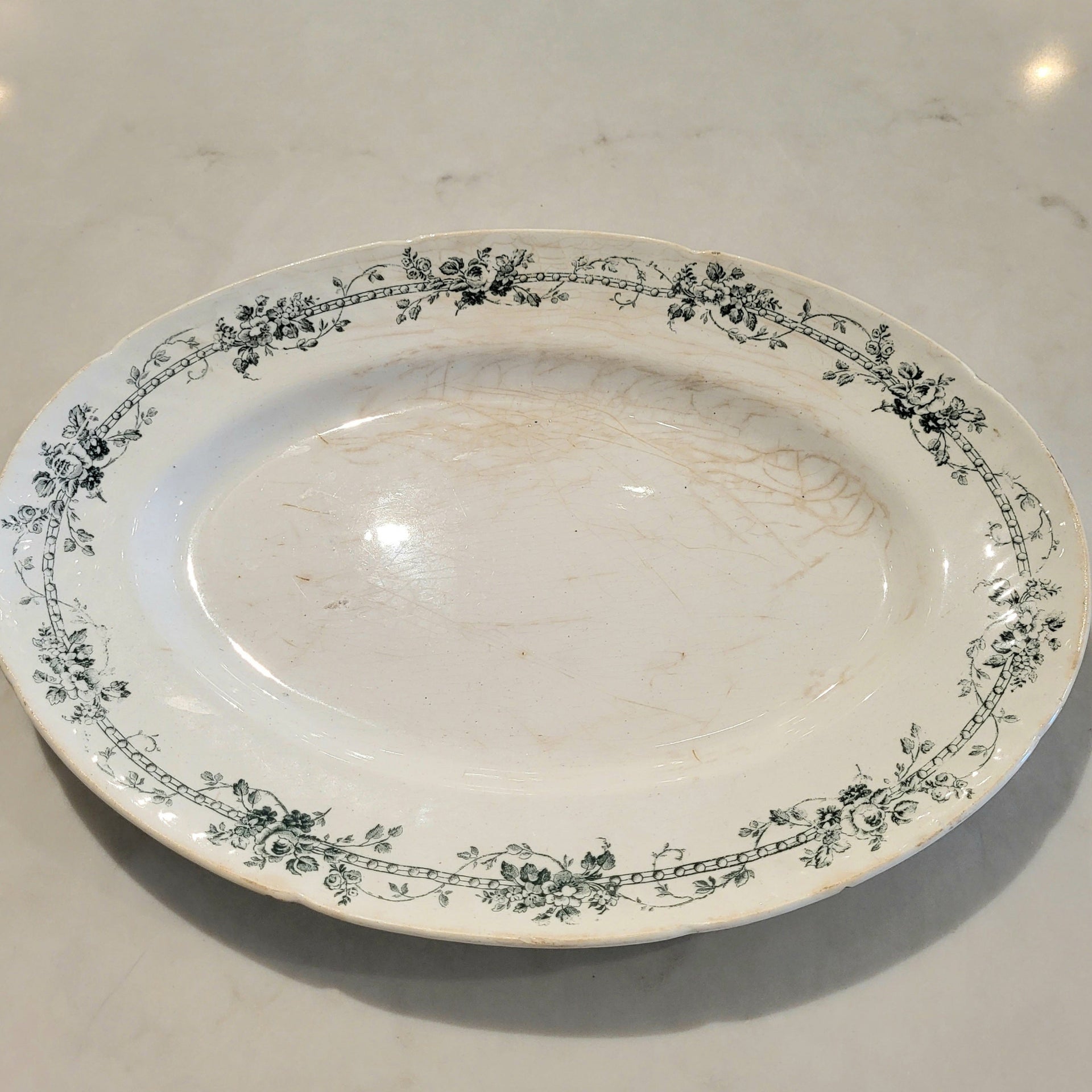 Gien Medium Oval French Transferware Serving Dish - from Paris