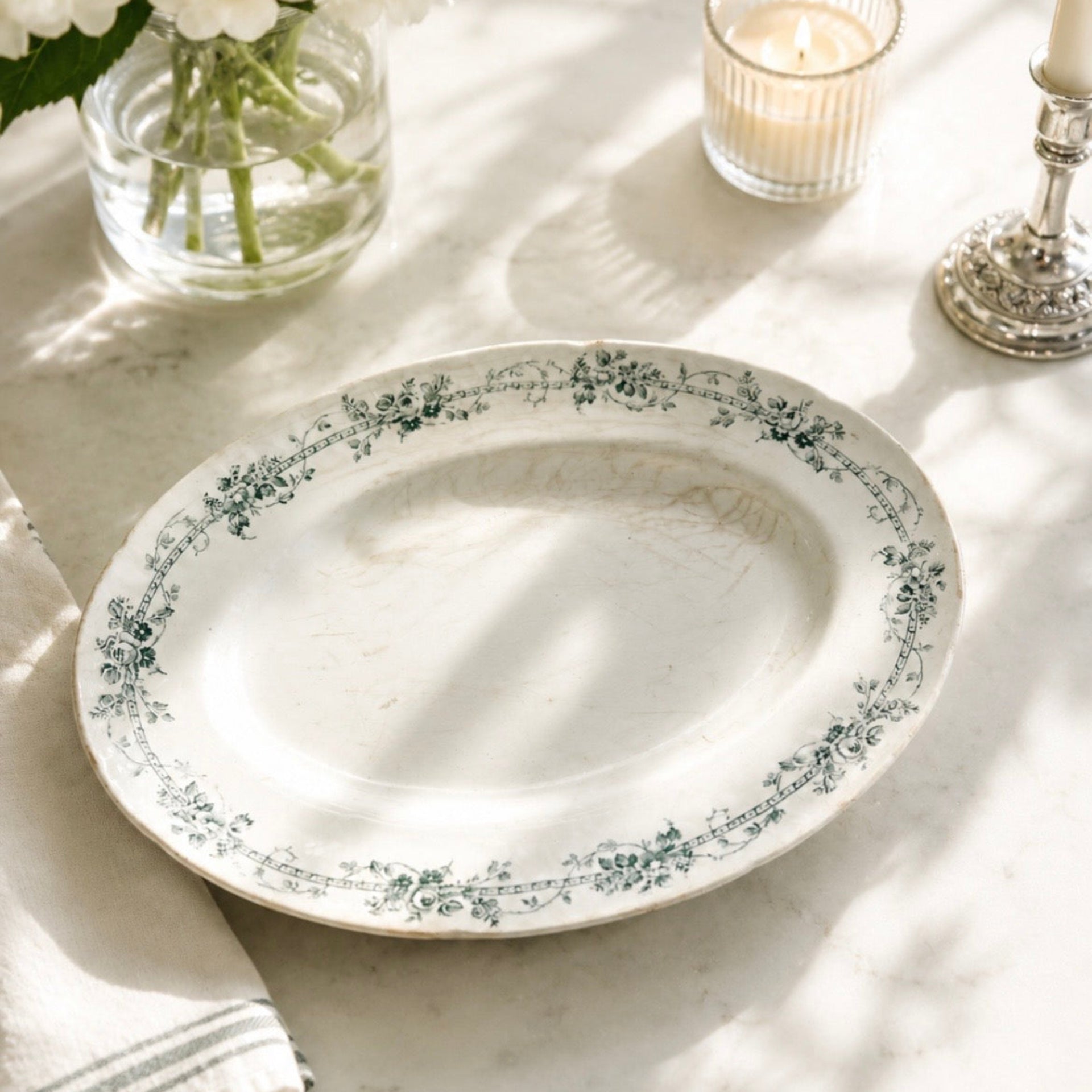 Gien Oval French Transferware Serving Dish - from Paris