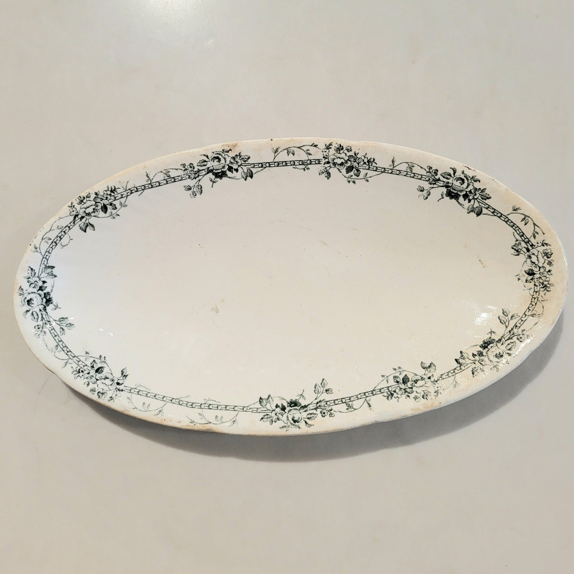 Gien Small Oval French Transferware Serving Dish - from Paris