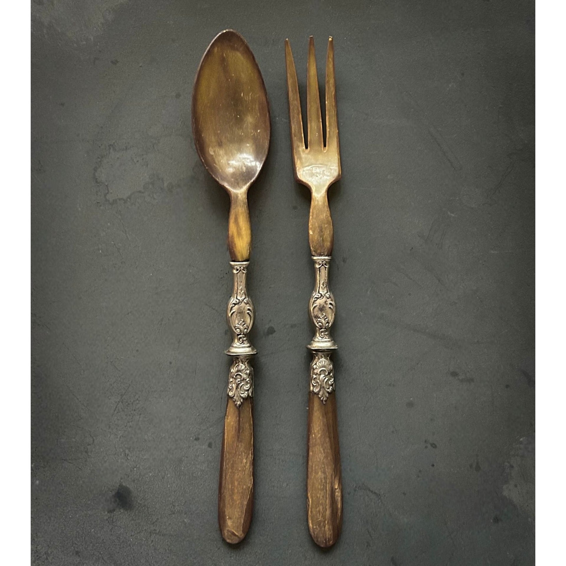 Horn and Silver Serving Set - from Paris