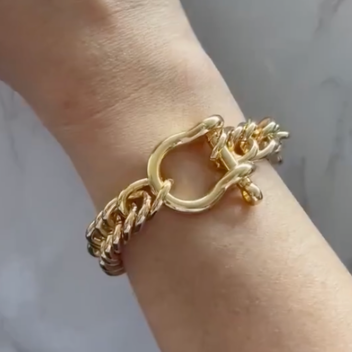 Horse Bit Carabiner Waterproof Bracelet - Gold