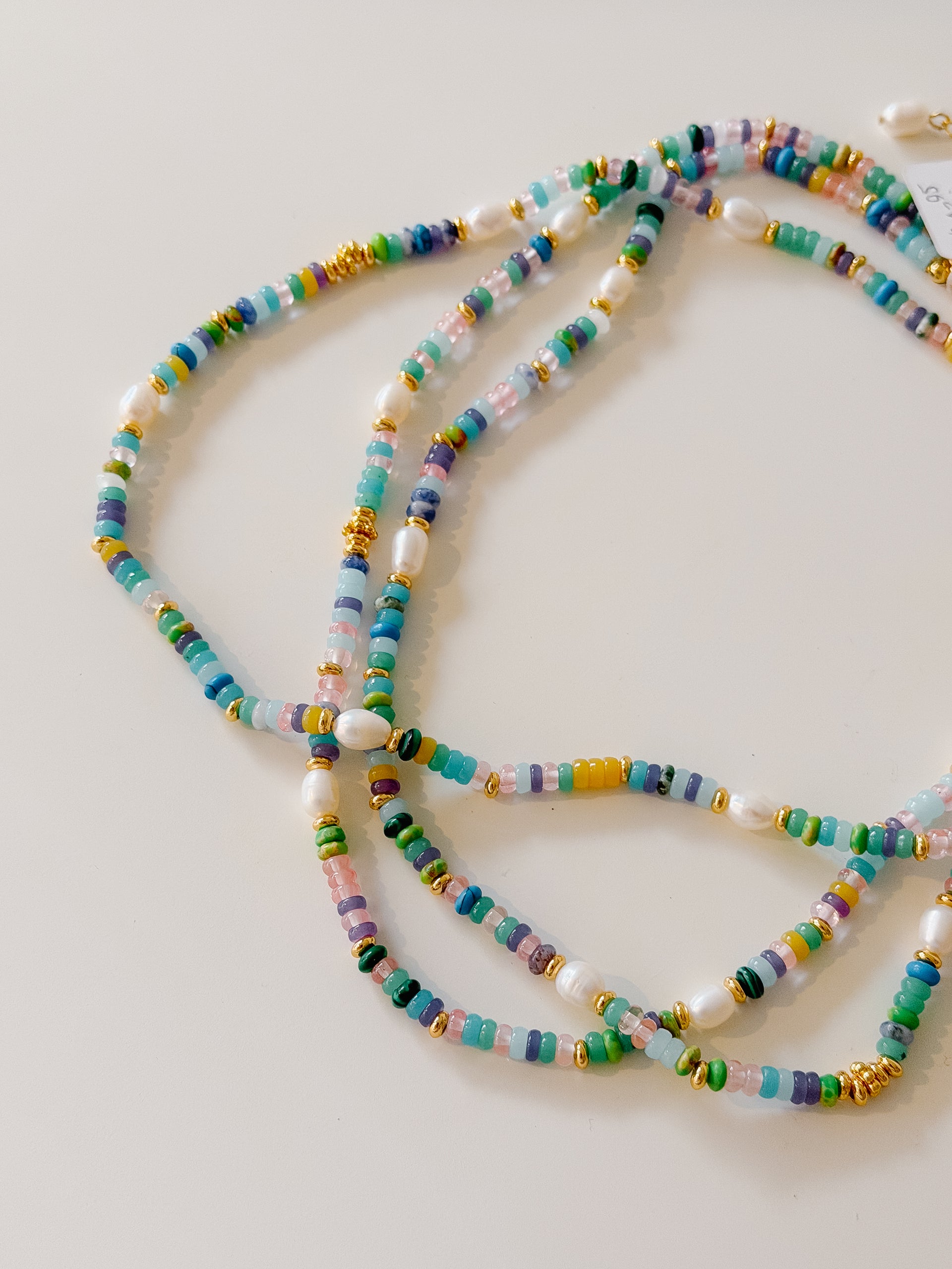Colourful Freshwater Pearl and Gemstone Necklace