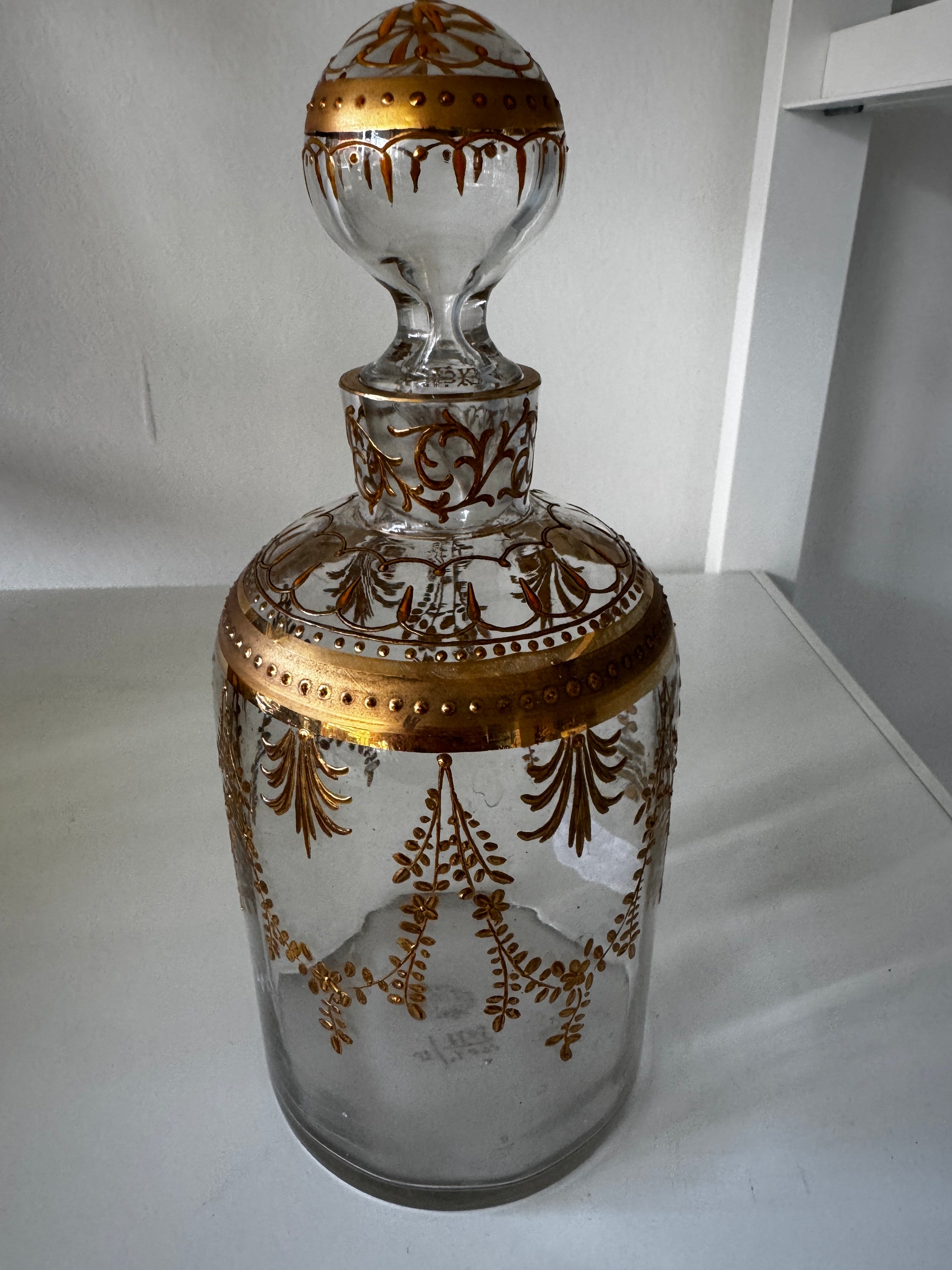 Antique Bohemian Hand Painted Jar - from Paris