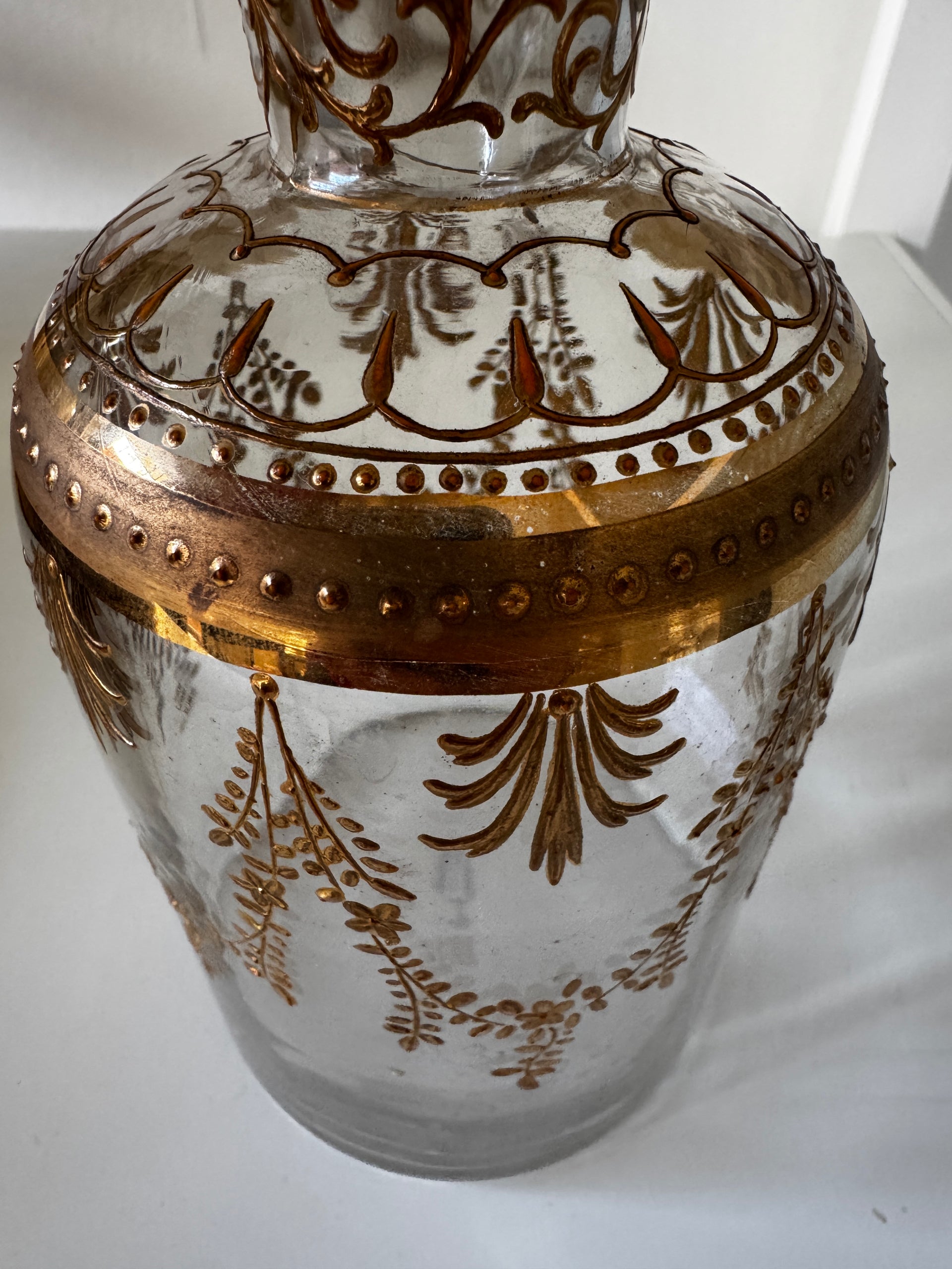 Antique Bohemian Hand Painted Jar - from Paris