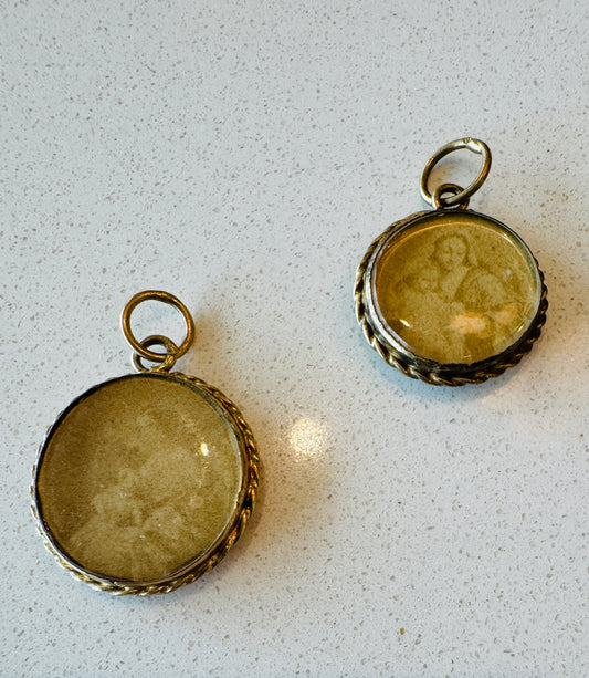 Antique Victorian gold filled locket charms/ each