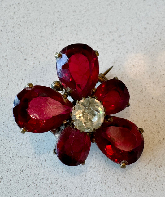 French antique Amethyst floral brooch 1850-1900