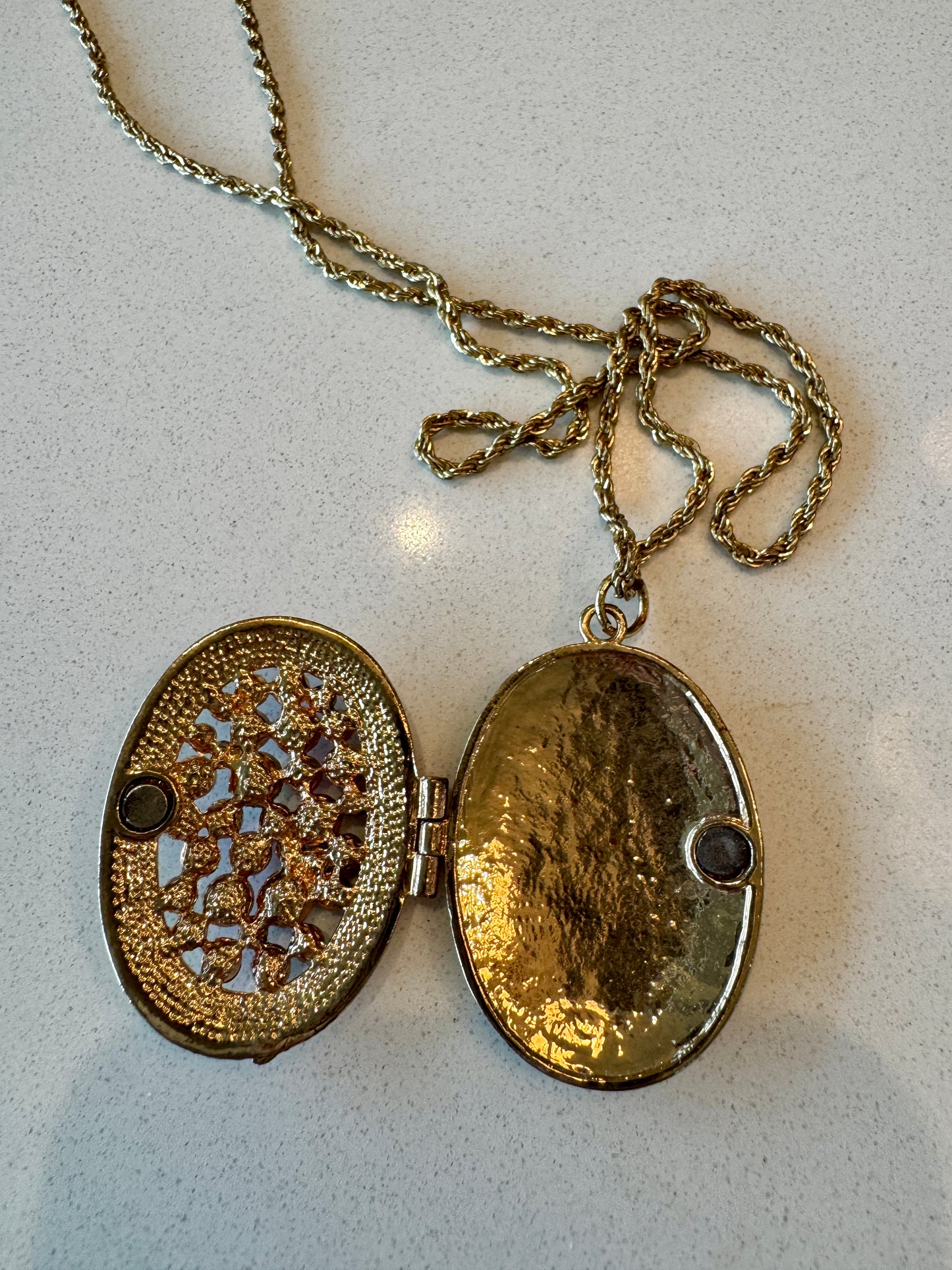 Vintage Rhinestone Pomander Locket Pendant