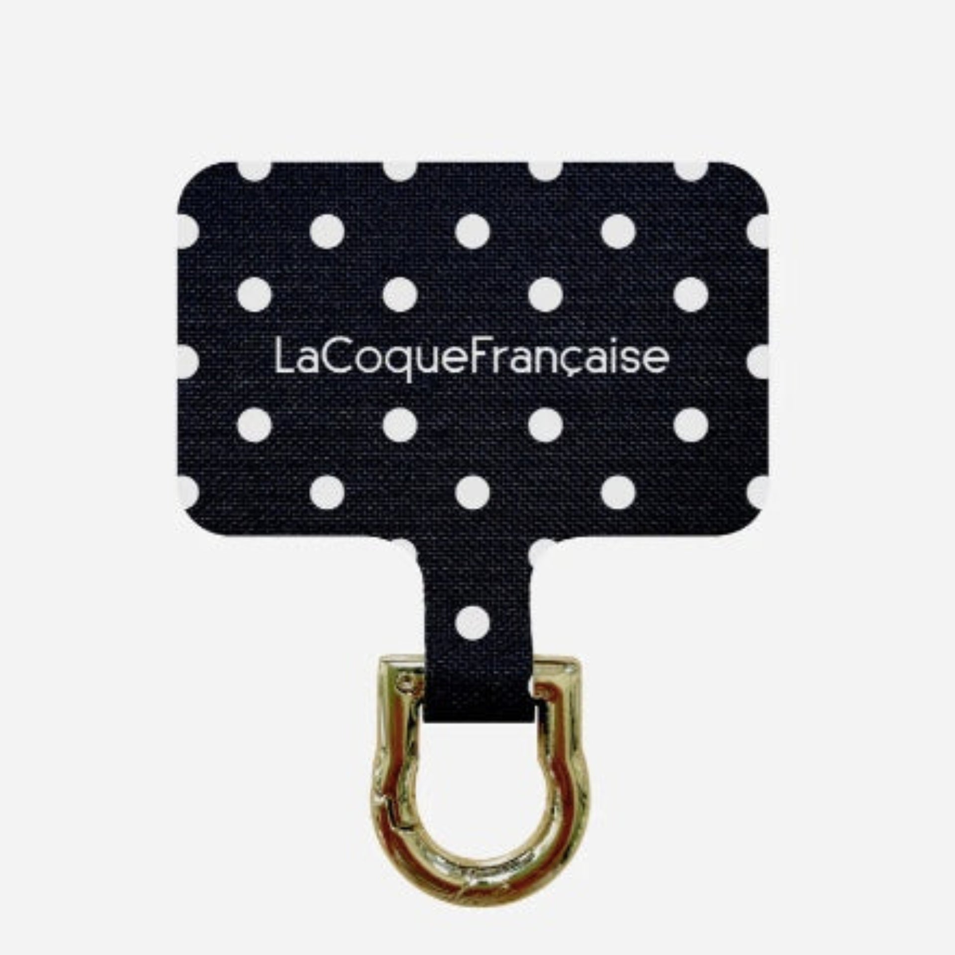 La Coque Francaise Universal Phone Chain Adapter - Black/White Polka Dot