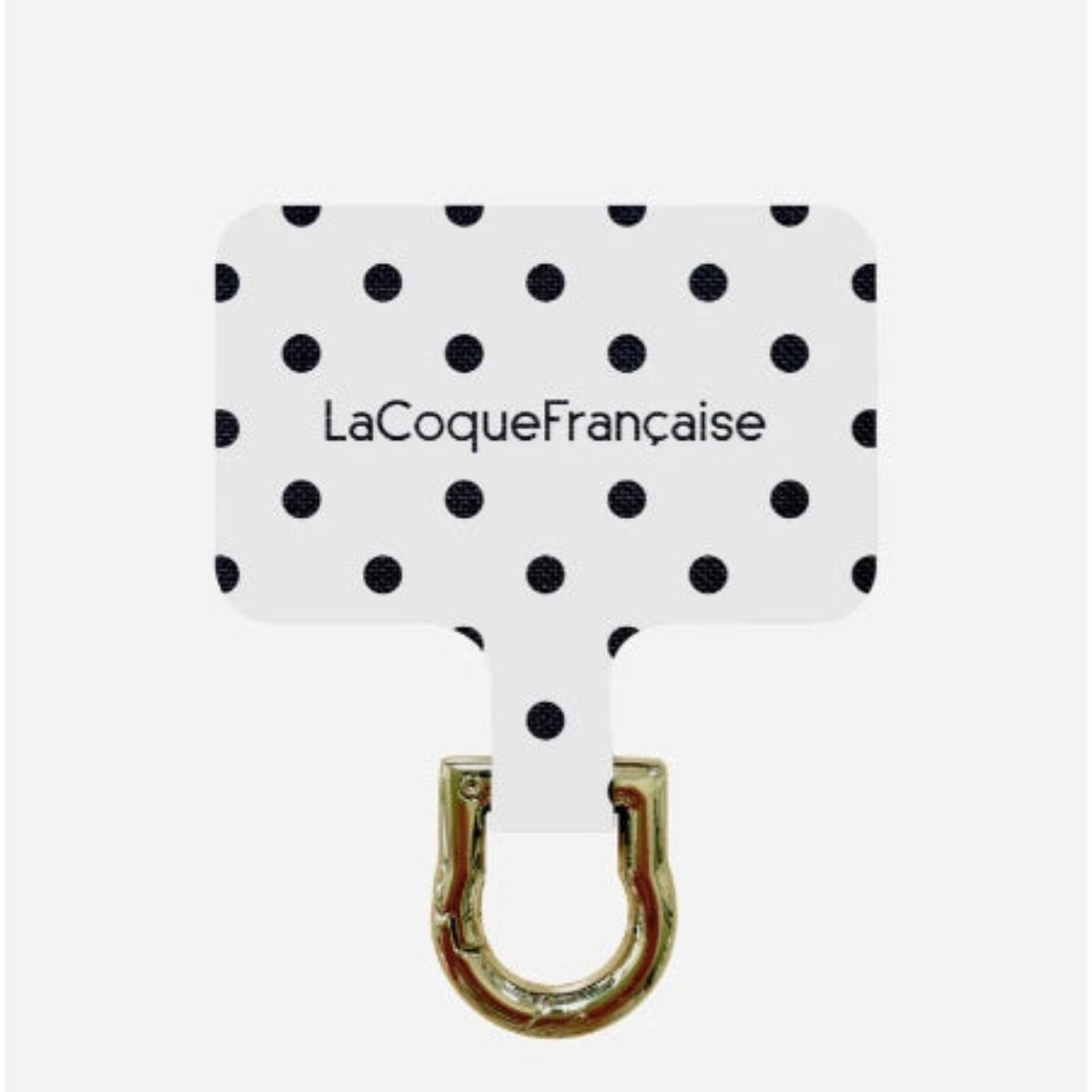 La Coque Francaise Universal Phone Chain Adapter - White/Black Polka Dot
