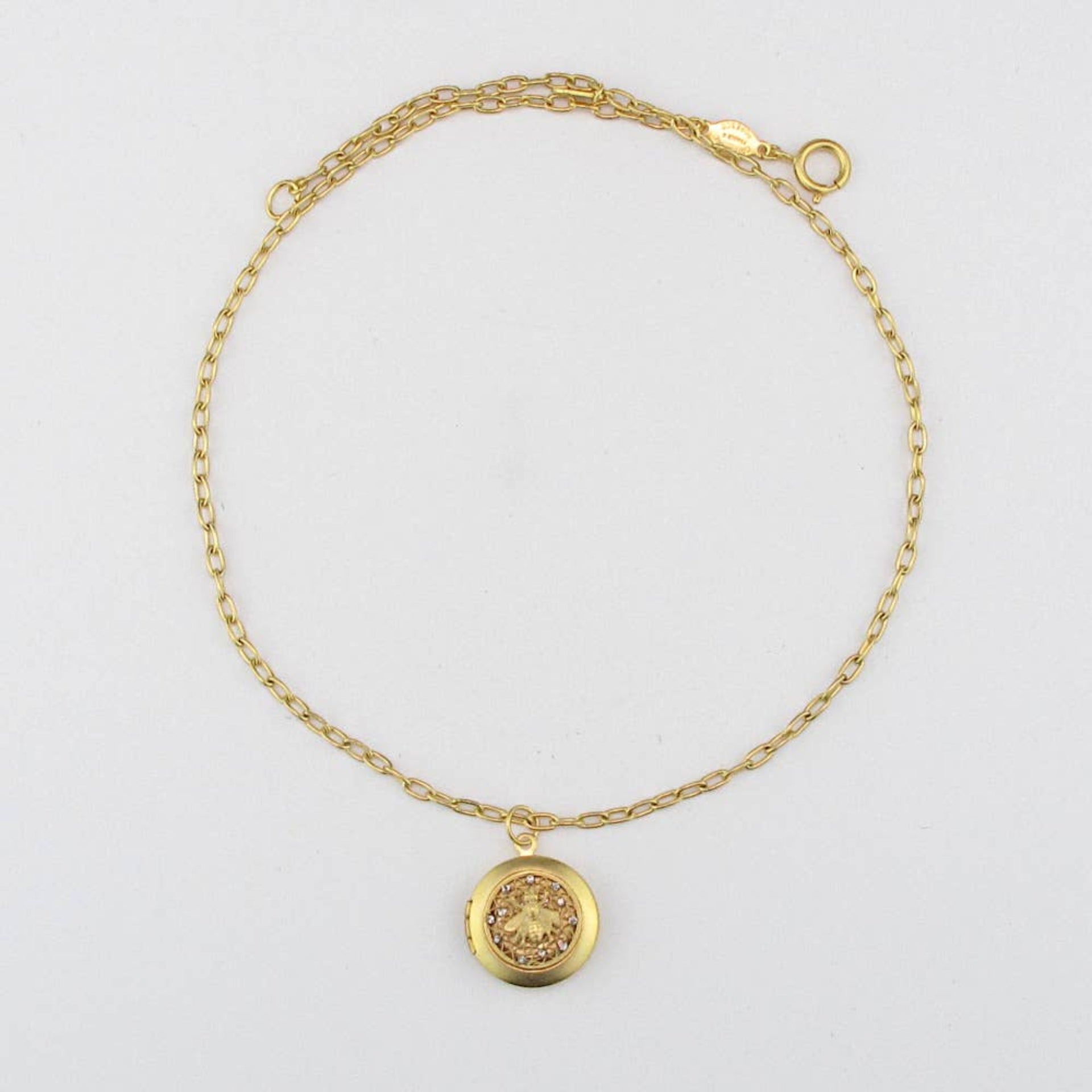 La Vie Parisienne Honeycomb Bee Locket Necklace