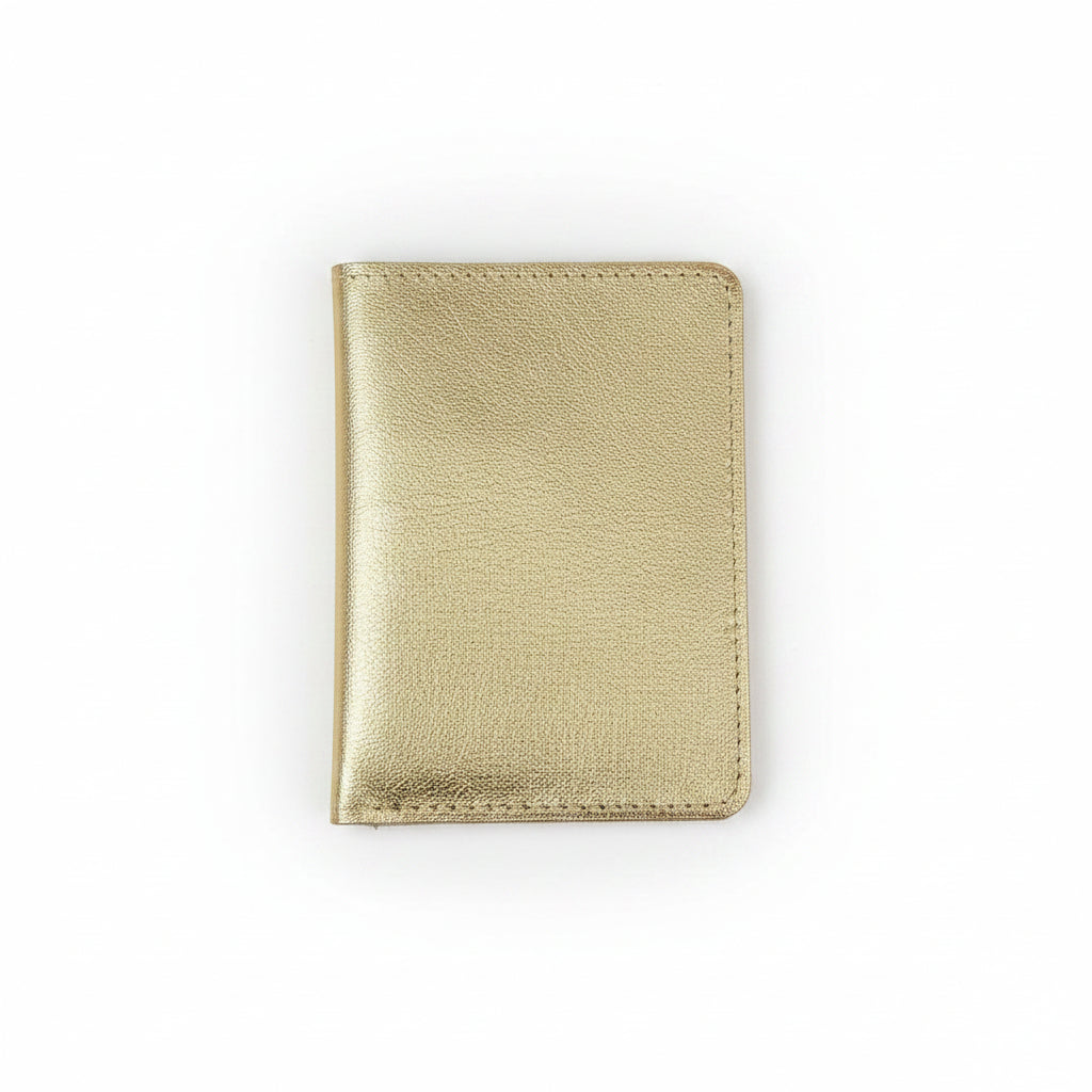 Leather Passport Holder - Golden