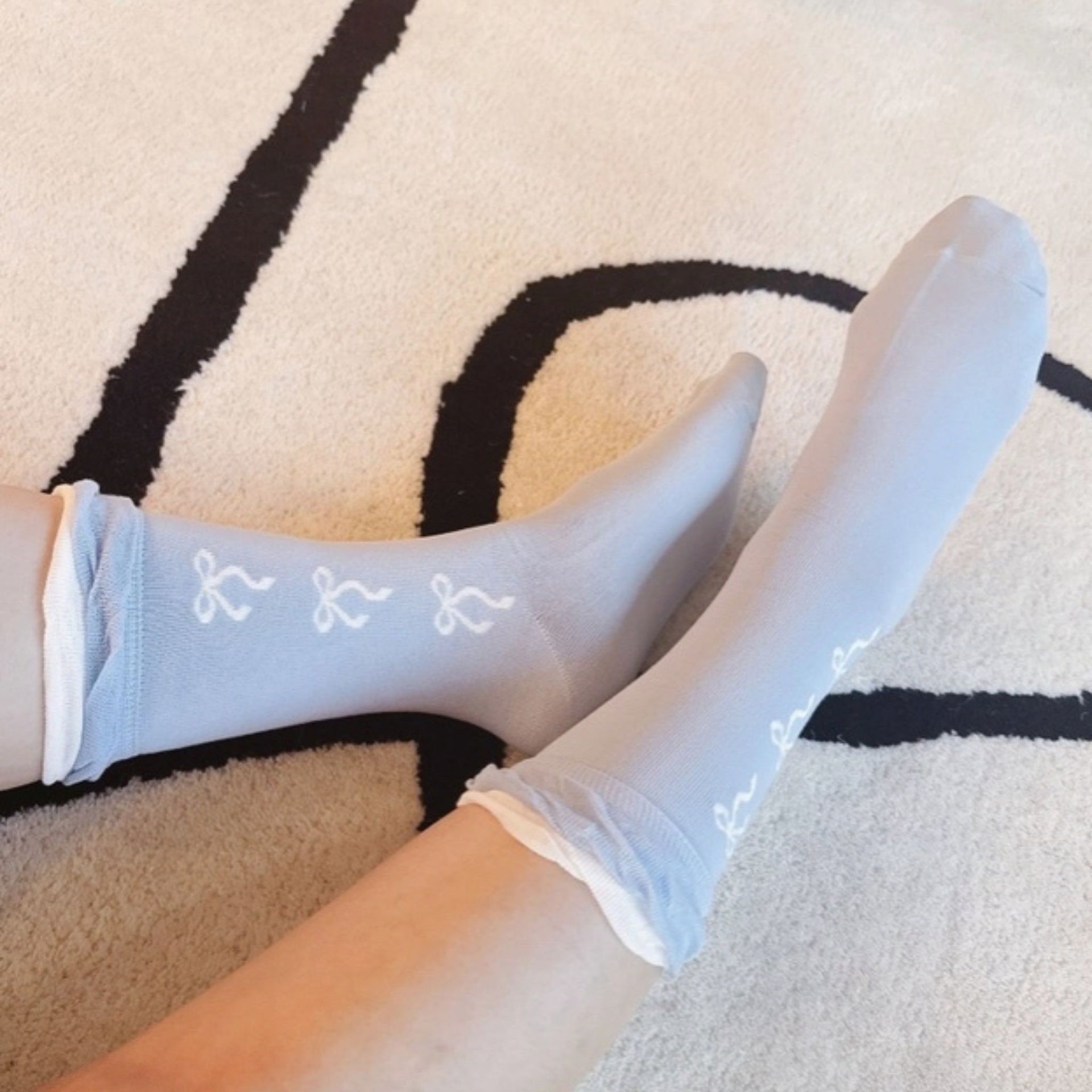 Lovely Bows Socks - Blue