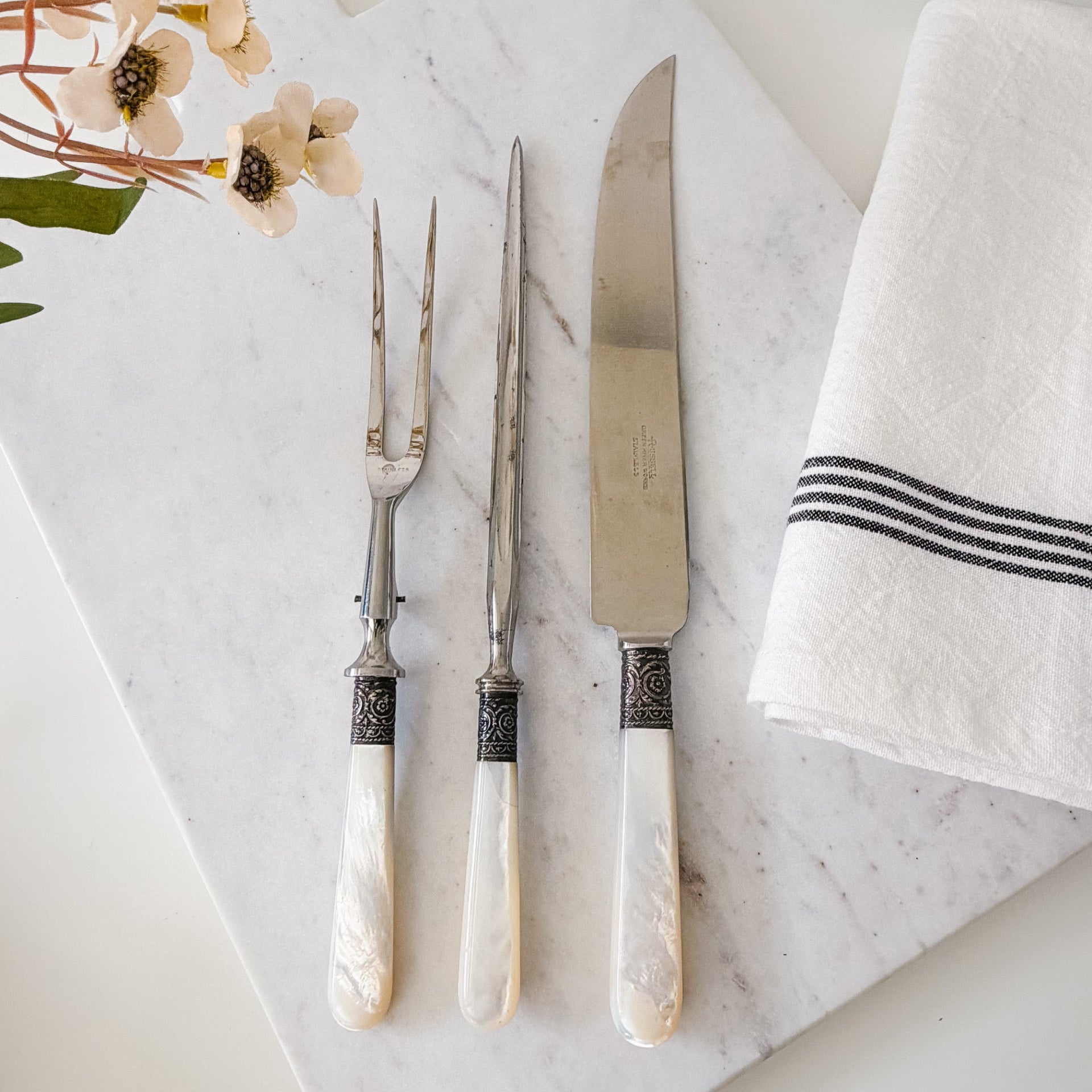 Mother of Pearl Meat Carving Set - from Paris