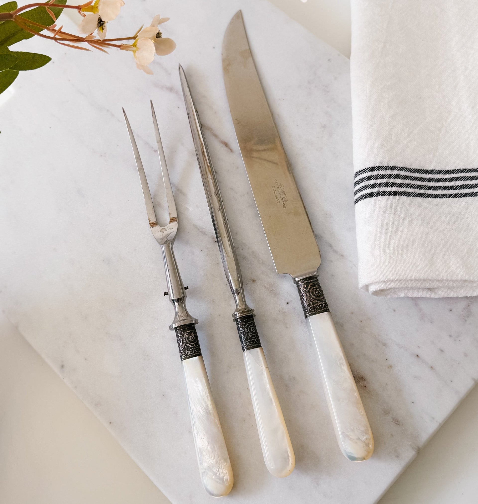 Mother of Pearl Meat Carving Set - from Paris