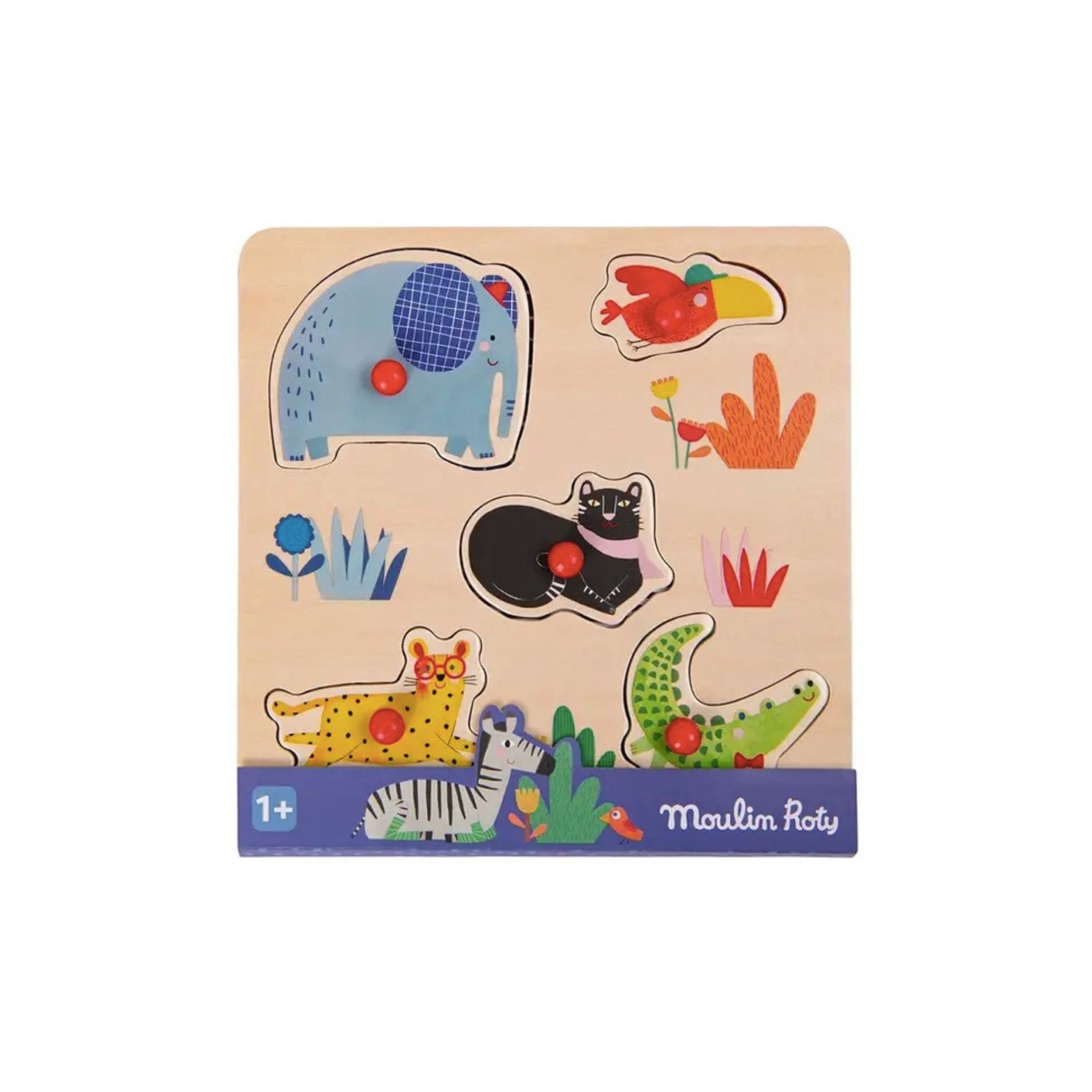 Moulin Roty Animal Wooden Peg Puzzle