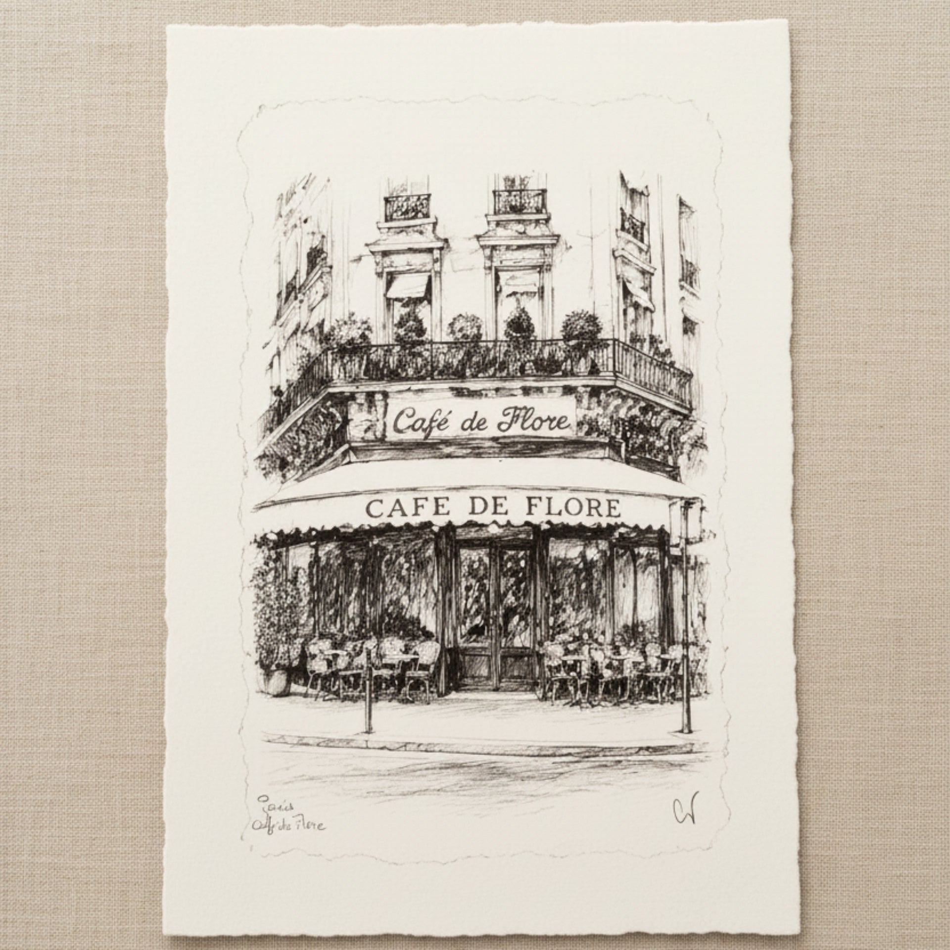 Original Ink Drawing - from Paris