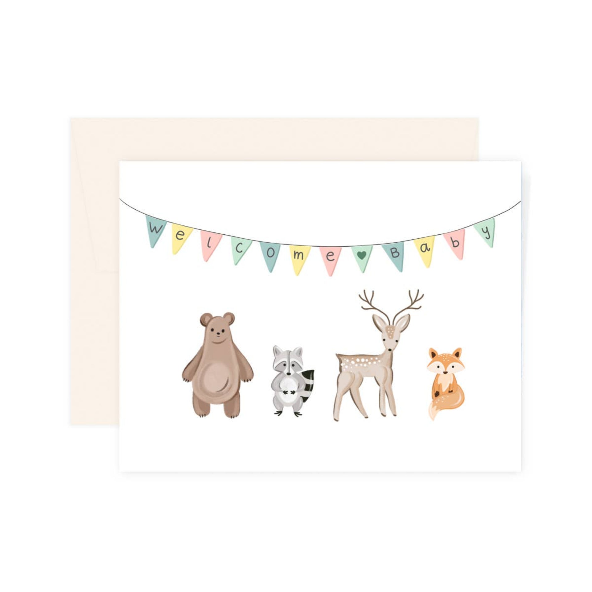 Paige & Willow - Animals Welcome Baby Card