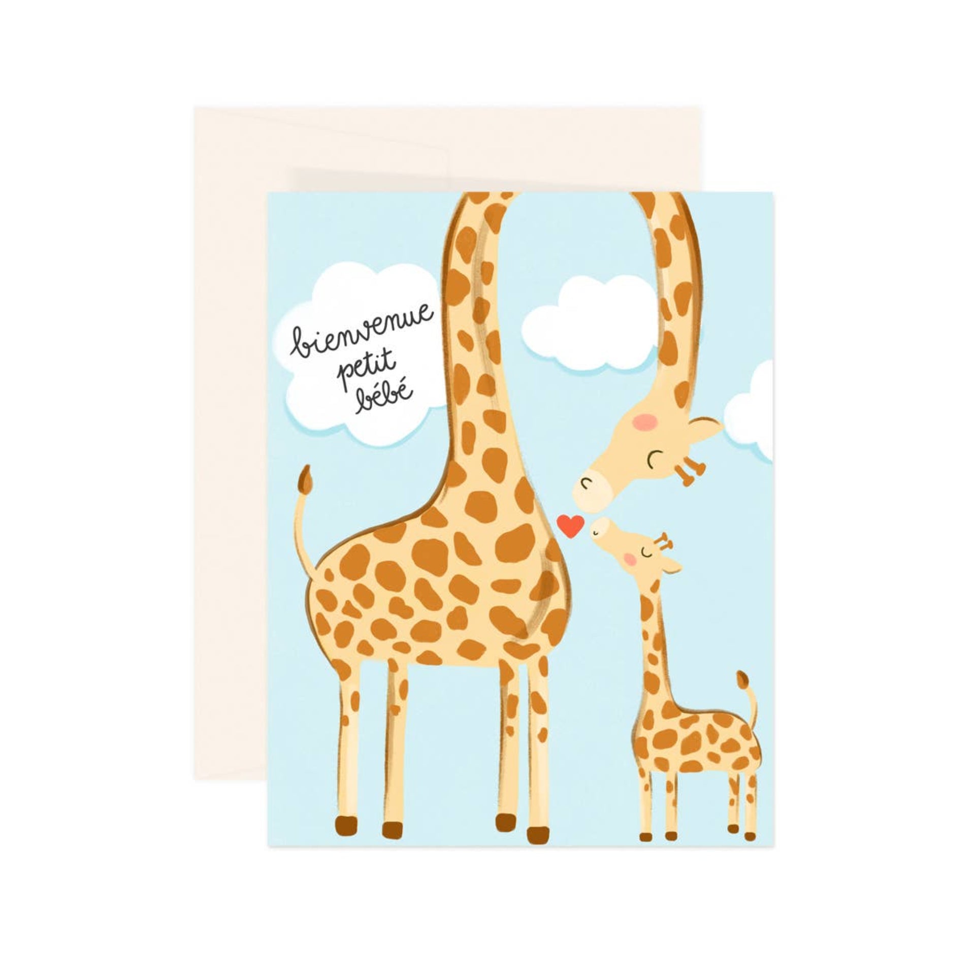 Paige & Willow - Bienvenue Bebe Illustrated Baby Card