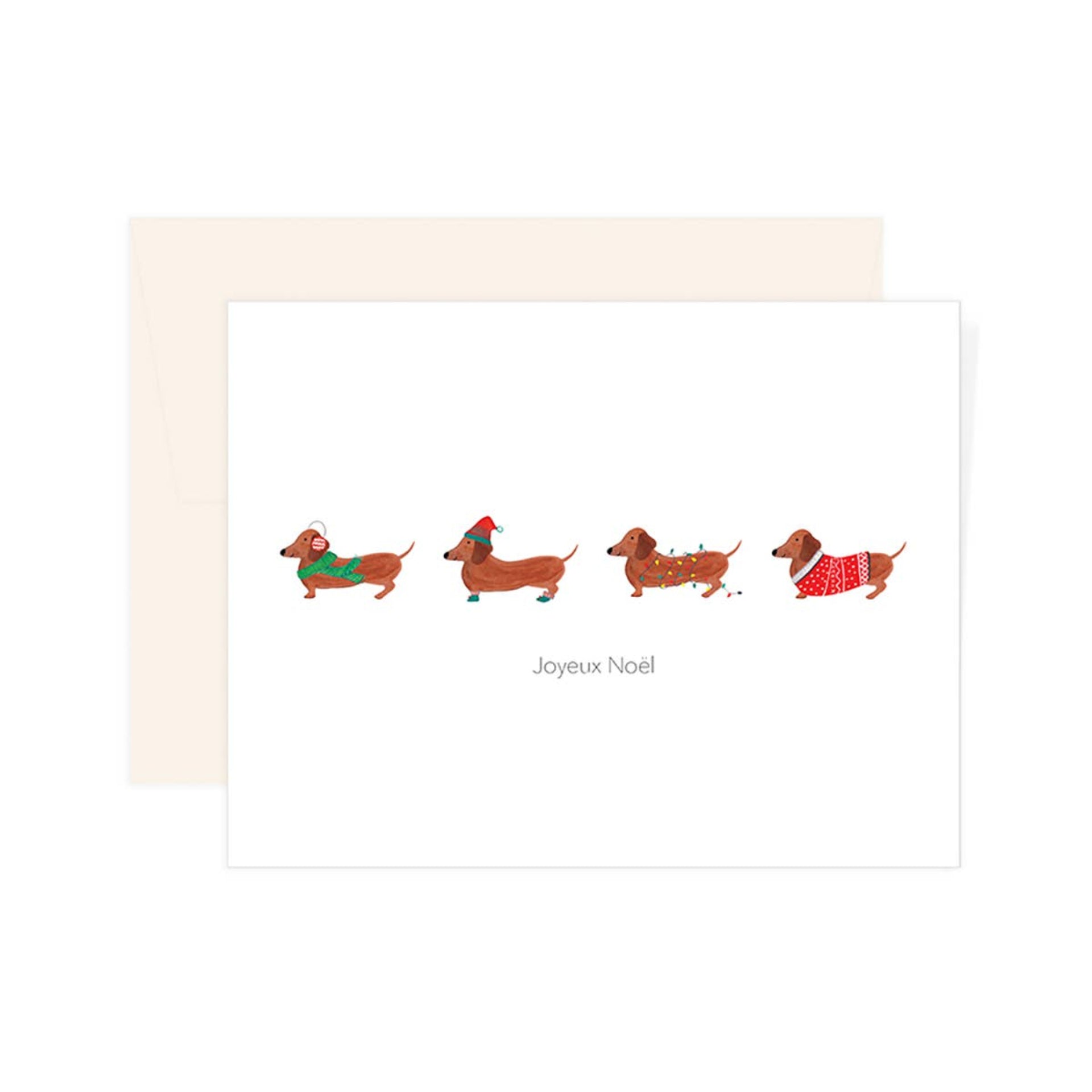 Paige & Willow - Sausage Dogs Joyeux Noel Card