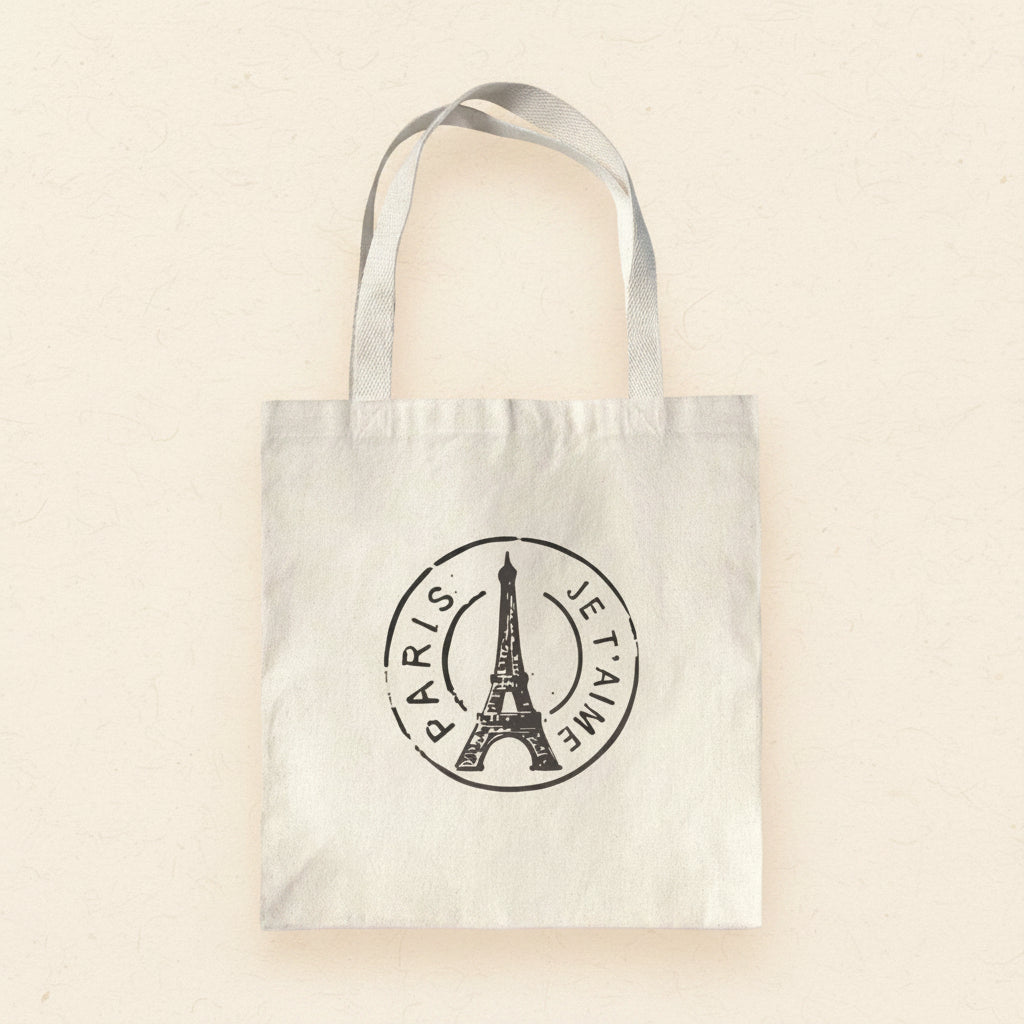 Paris Stamp Canvas Tote Bag