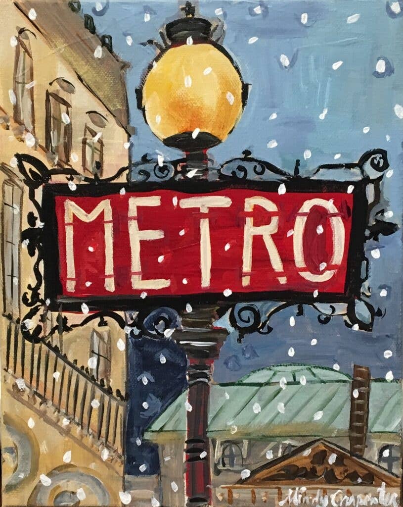 Paris in Winter Metro Greeting Card