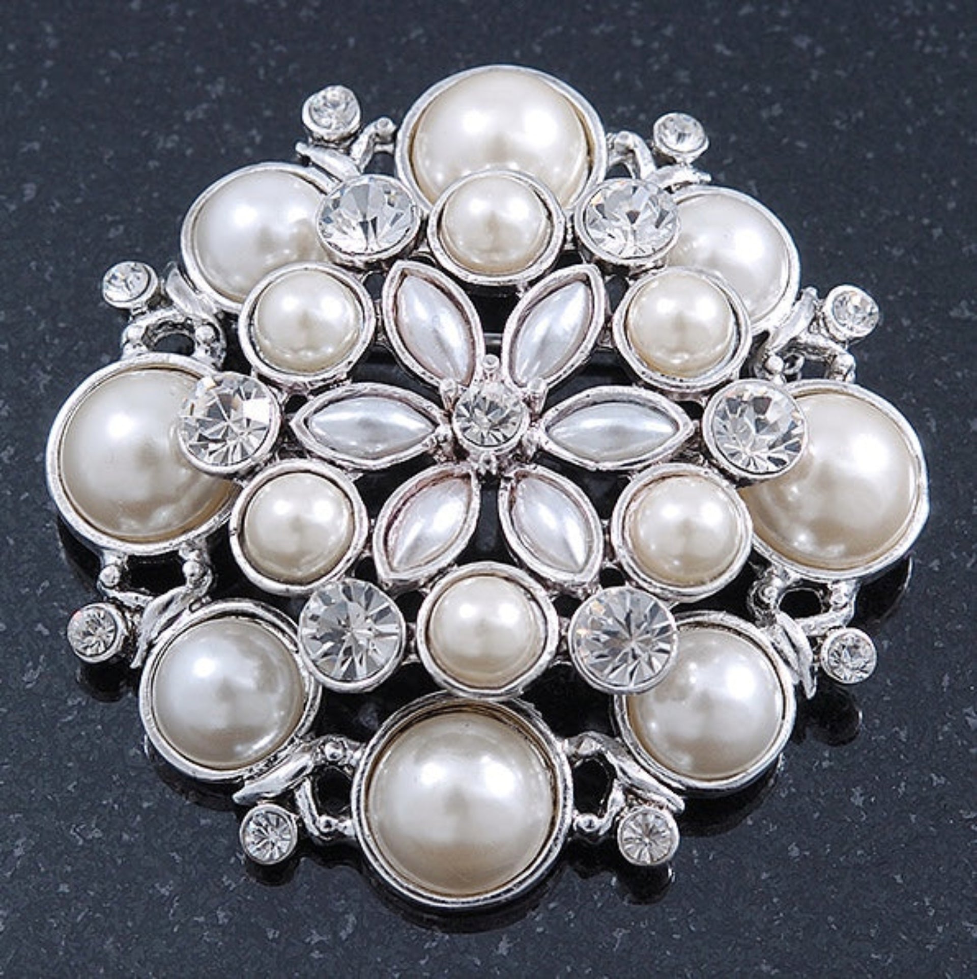 Replica of Vintage Brooch - Bridal Rhodium