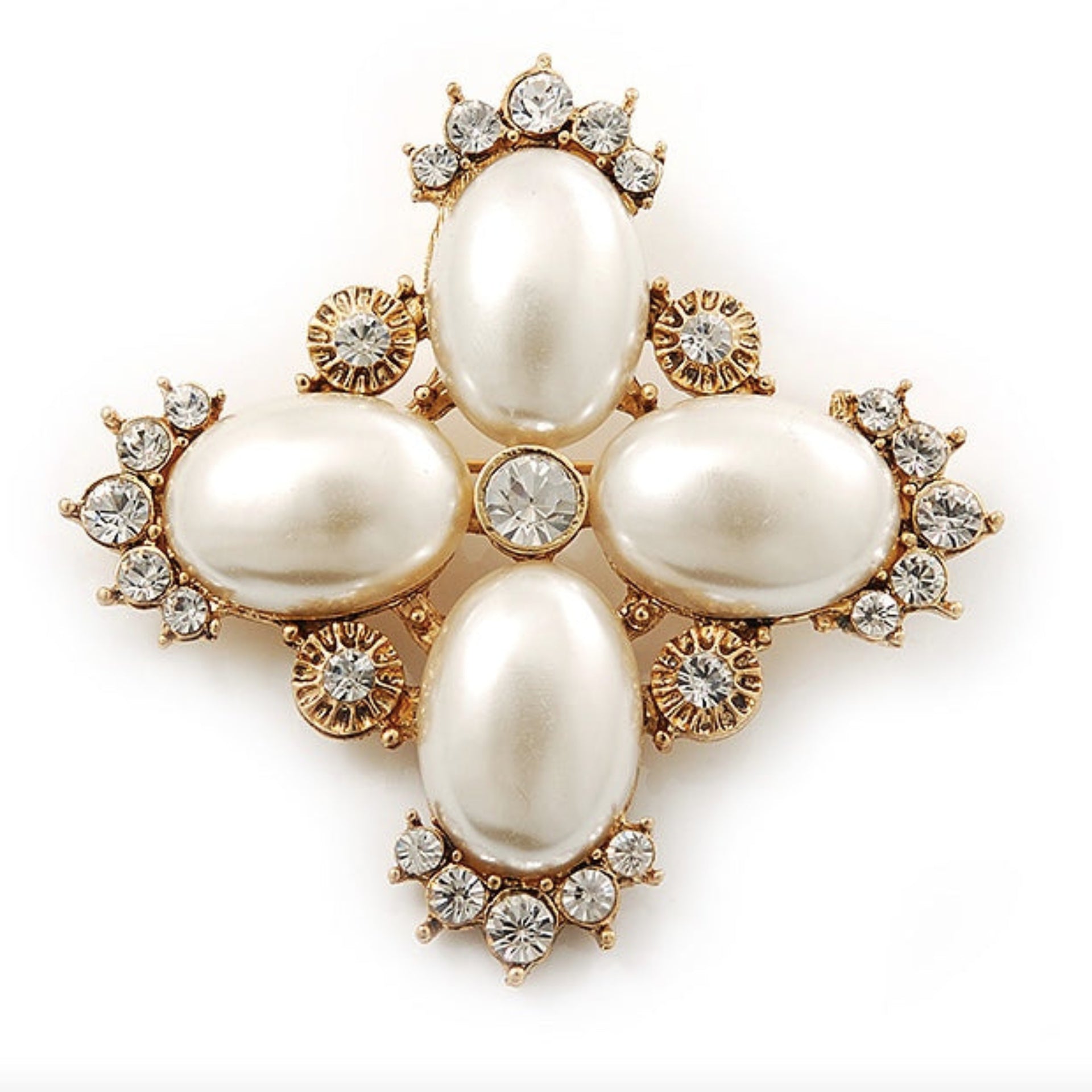 Replica of Vintage Brooch - Pearl Cross