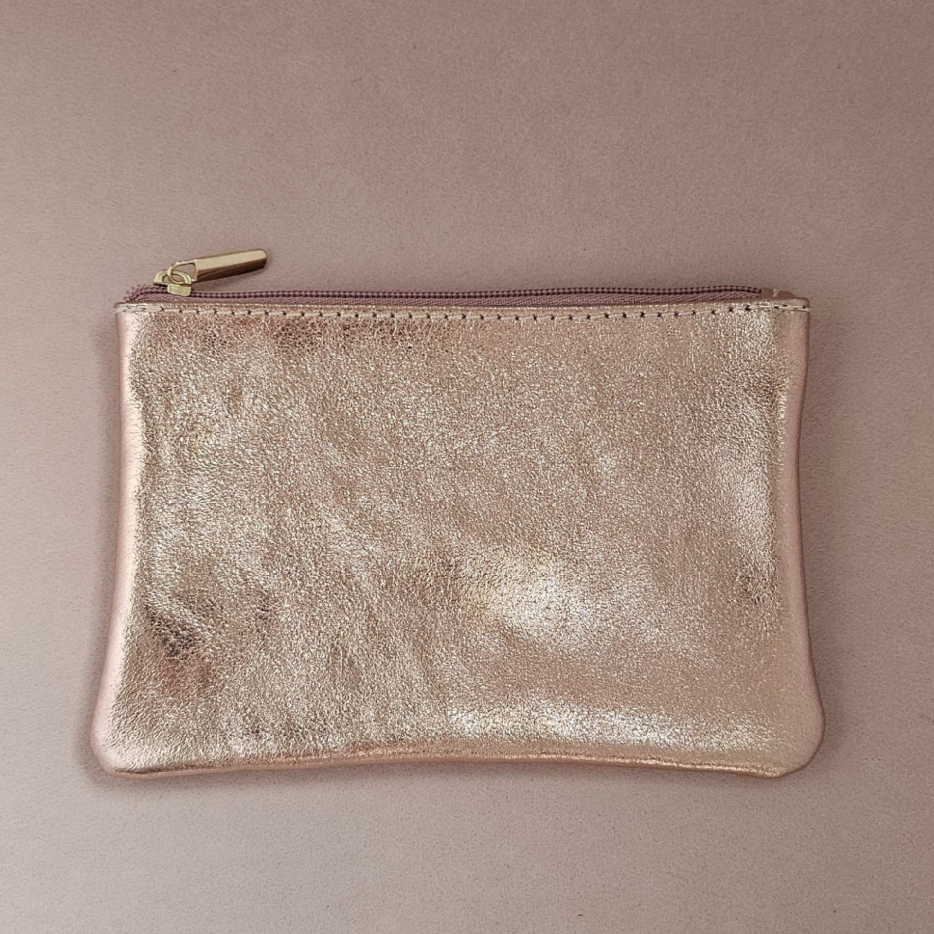 Royal Marais Leather Pouch with Zip - Nude