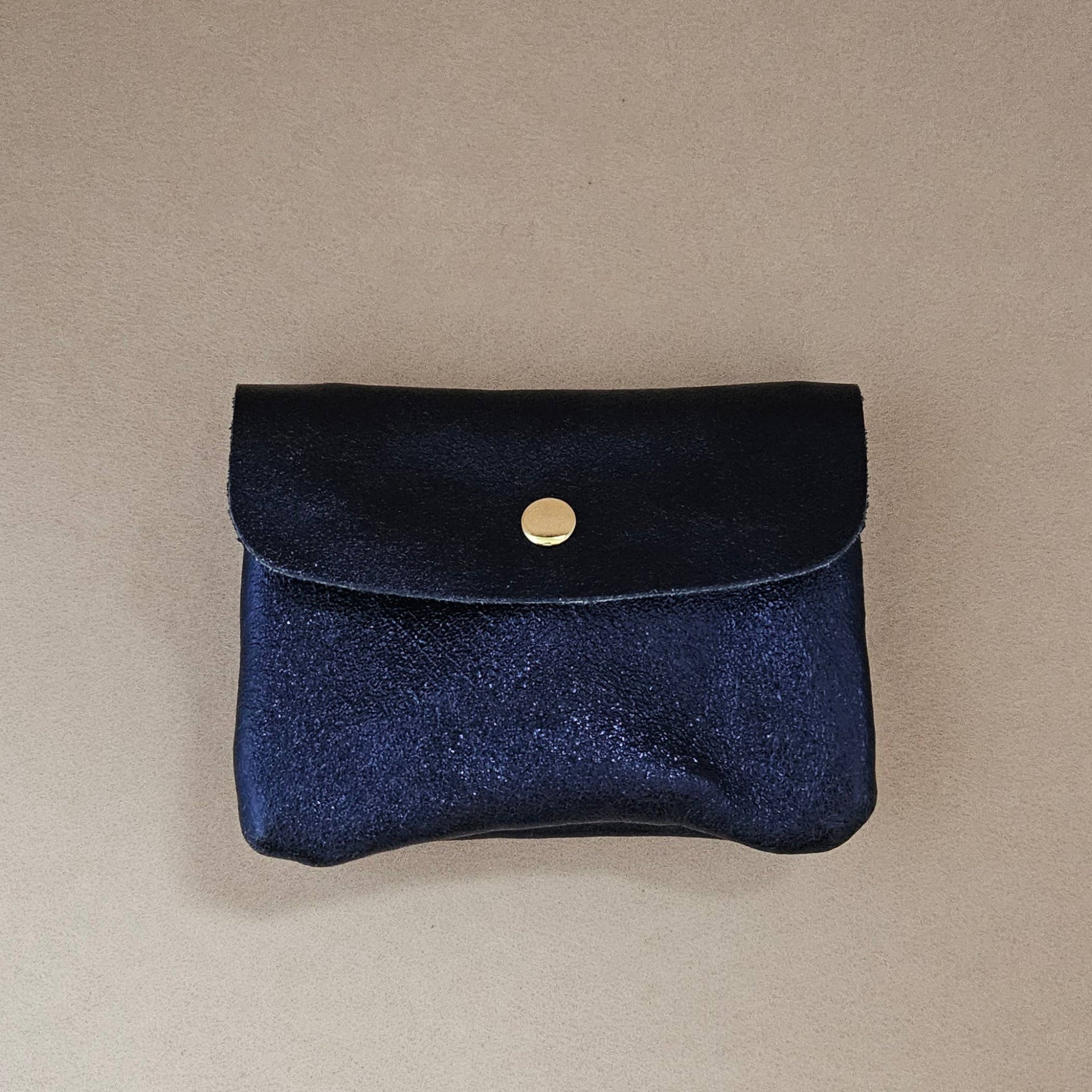 Royal Marais Metallic Leather Kangoo Wallet - Navy