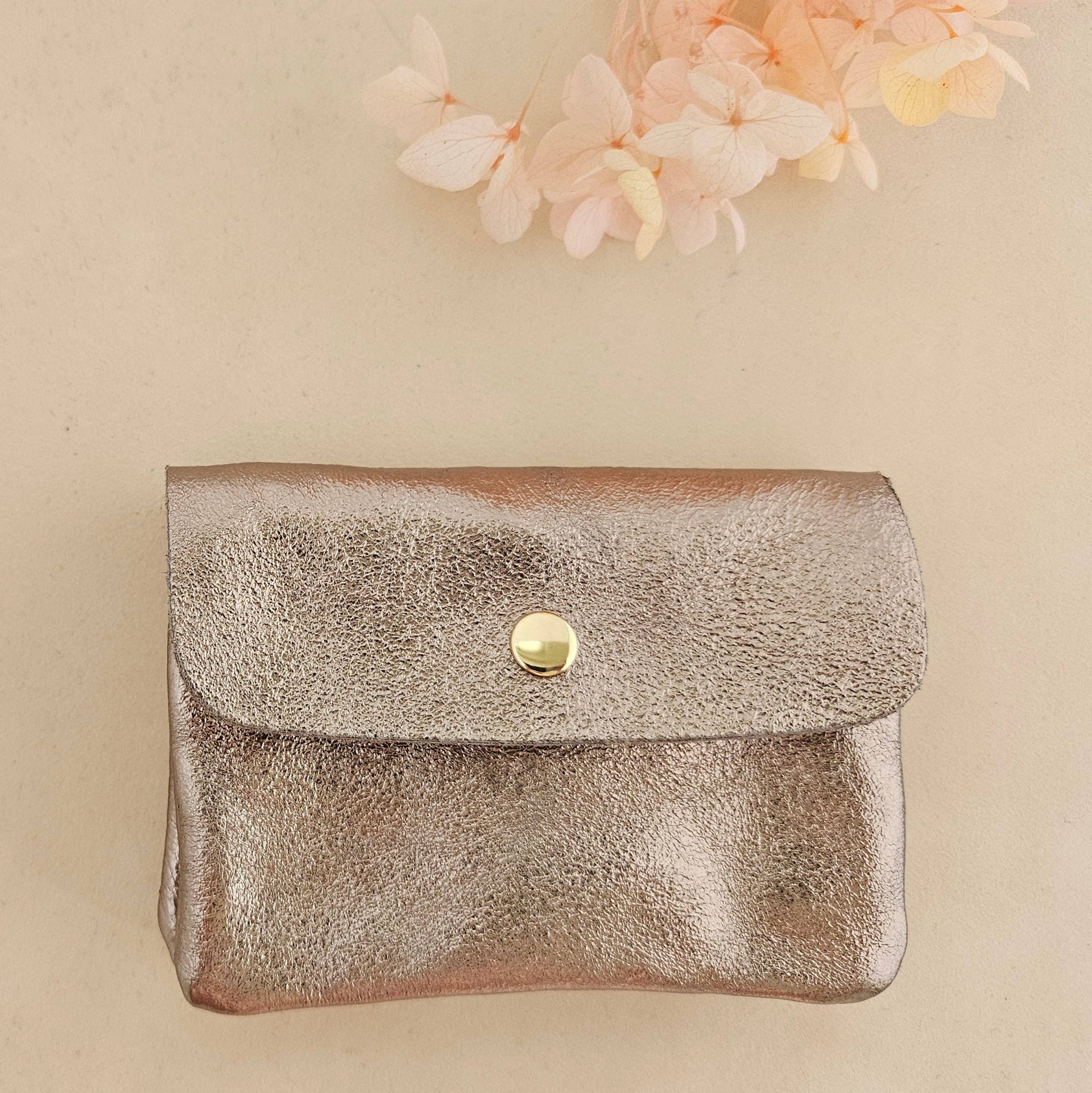 Royal Marais Metallic Leather Kangoo Wallet - Steely