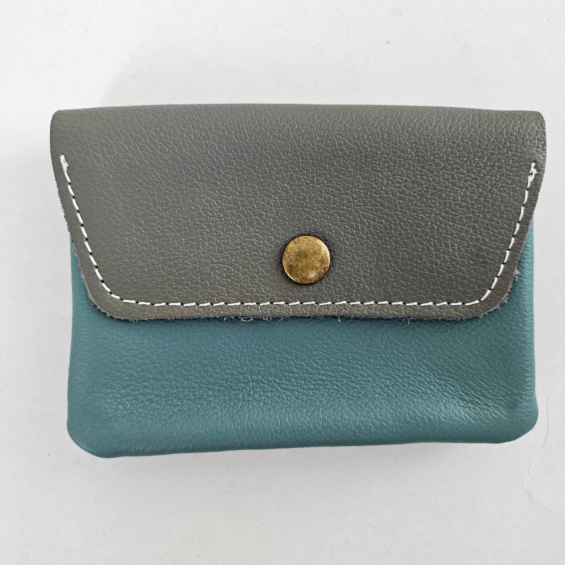 Royal Marais Upcycled Leather Wallet - Gray/Duck