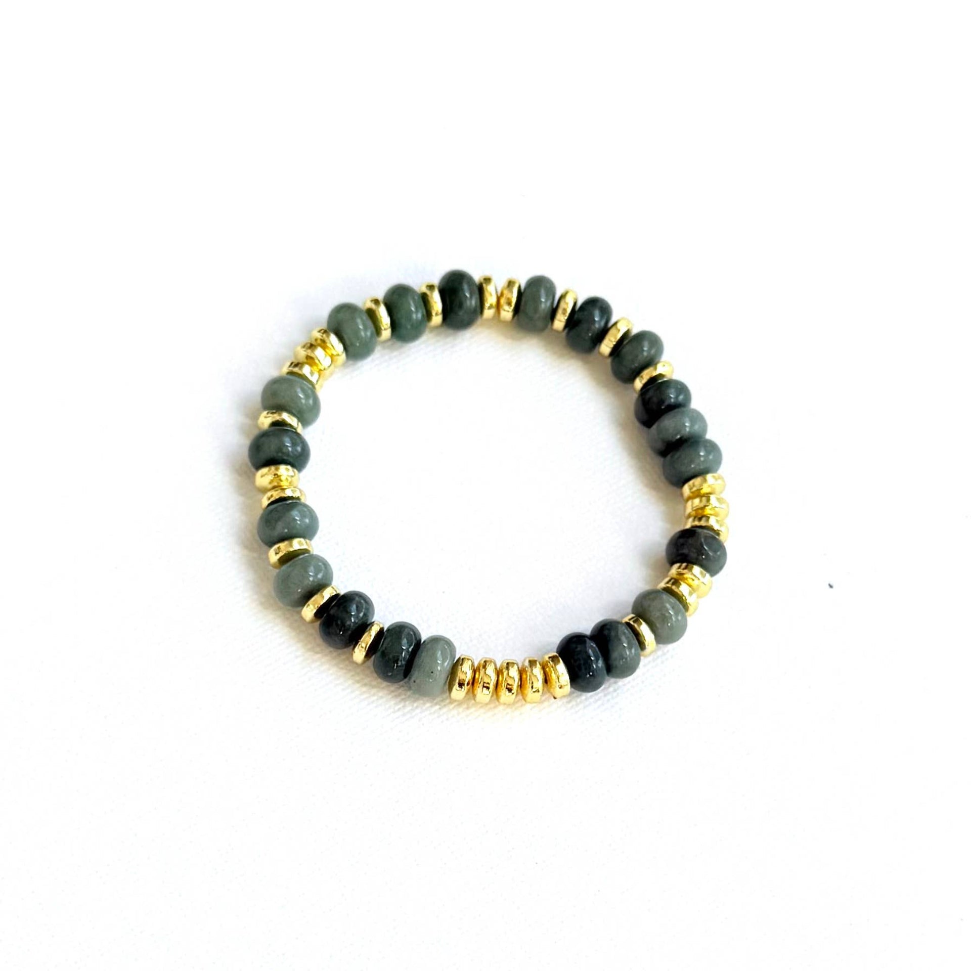 Selena Glass Gemstone Bracelet - Jade Green
