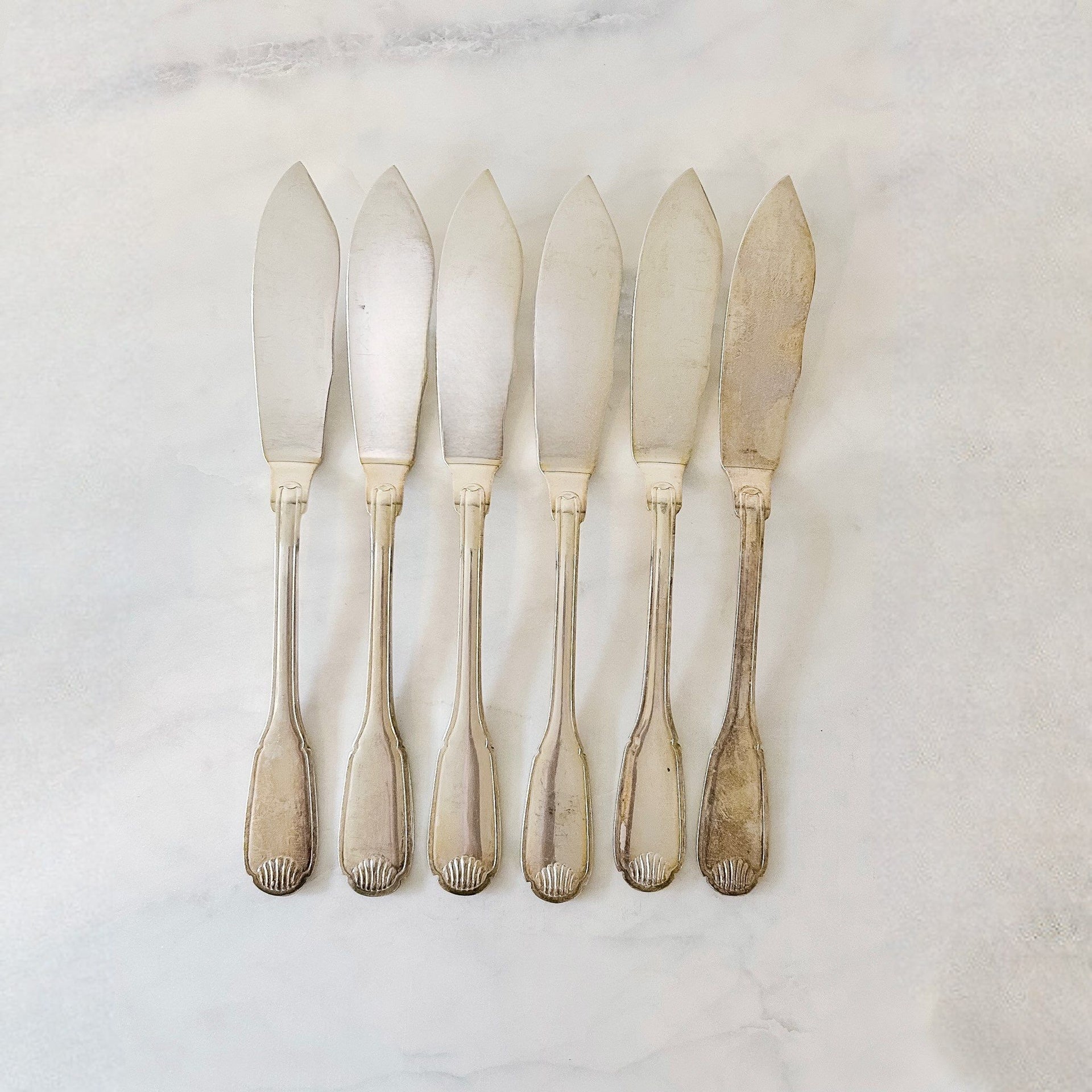 Silver Fish Knives Set of 6 - from Paris