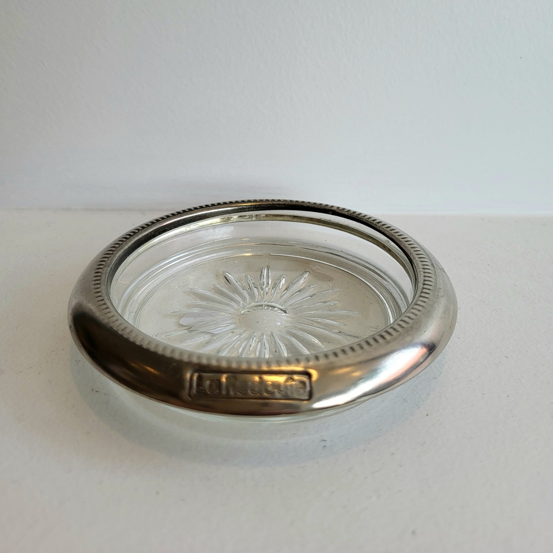 Silver Rimmed Glass Coaster - from Paris