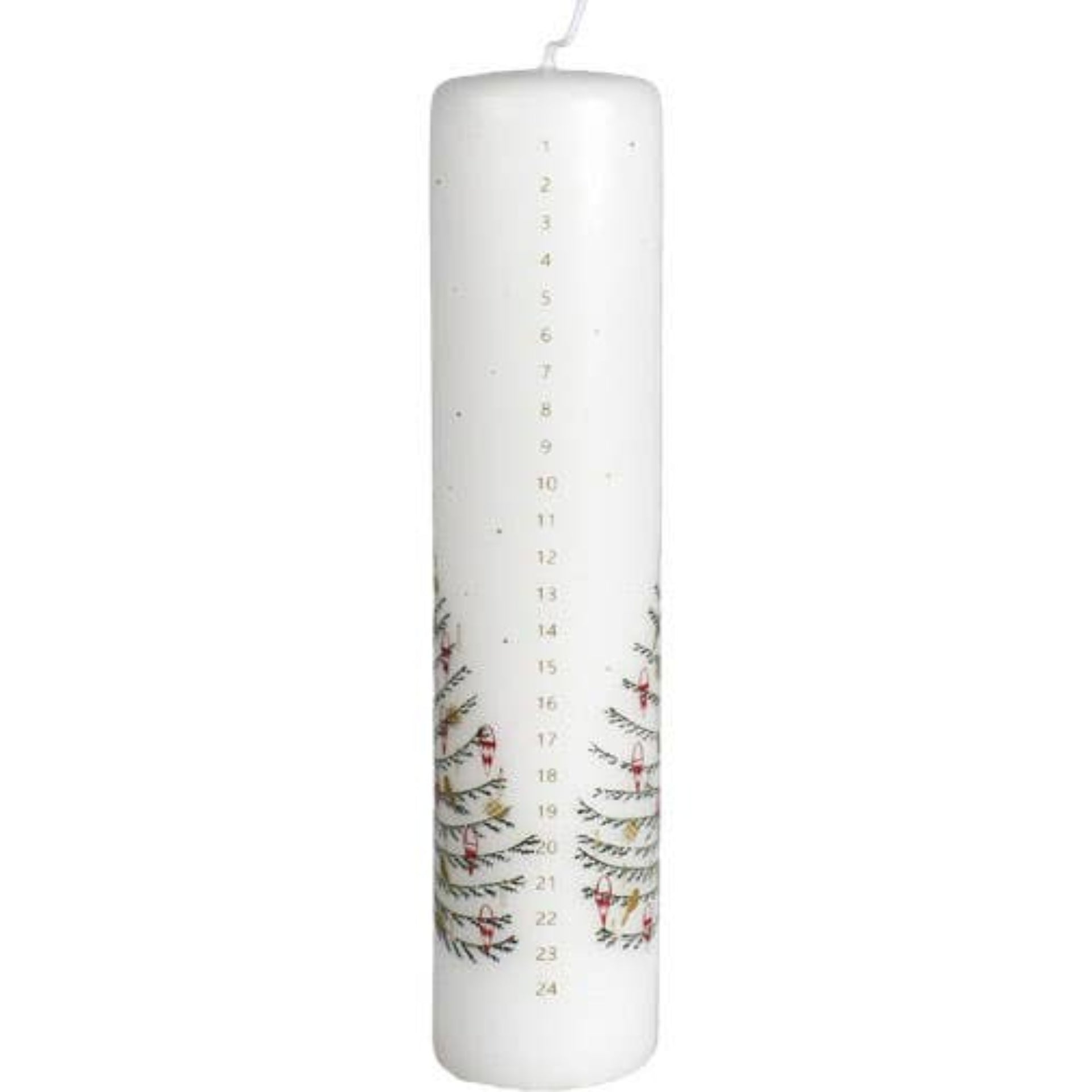 Tall Christmas Tree Advent Candle - White