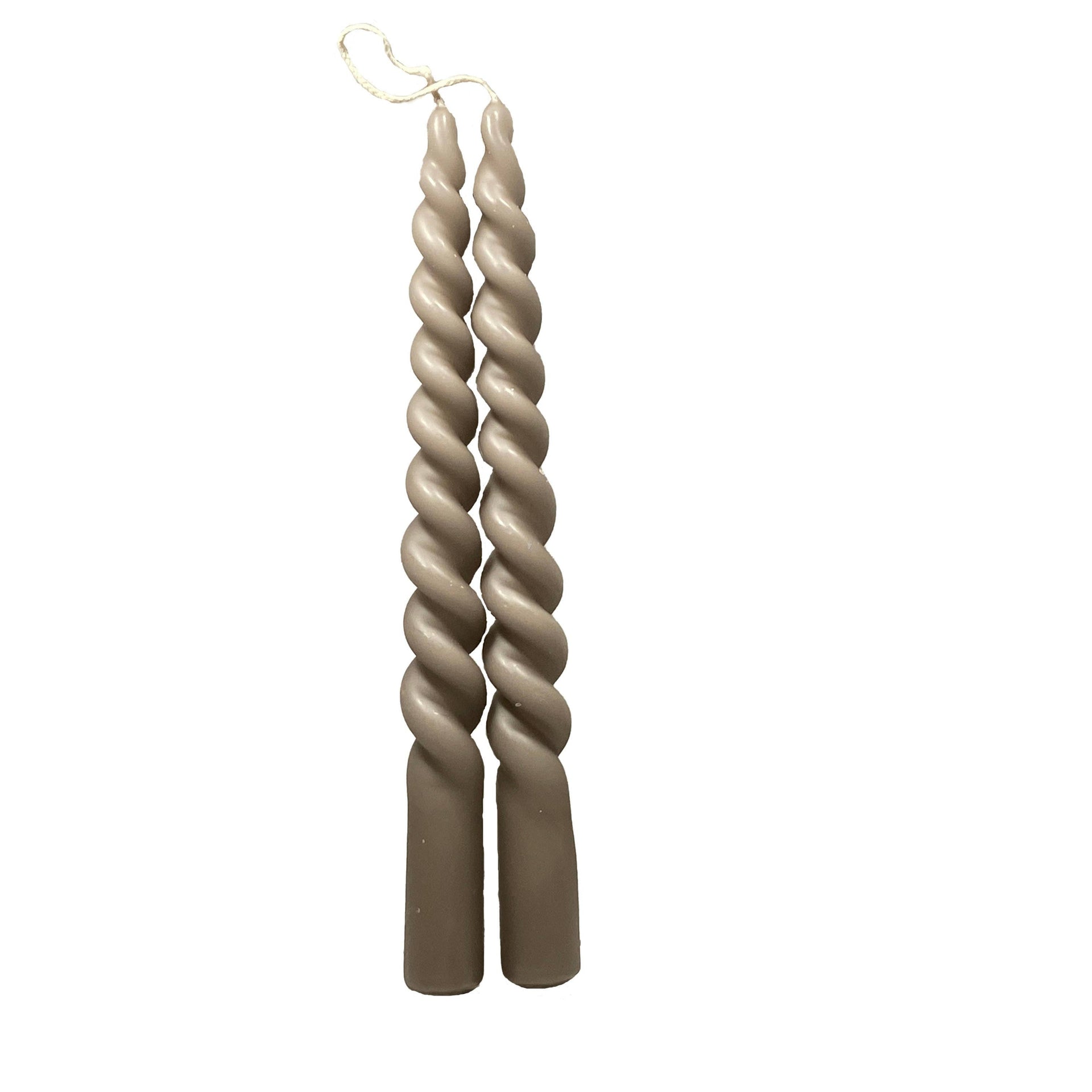 Twisted Taper Candles - Dove Grey