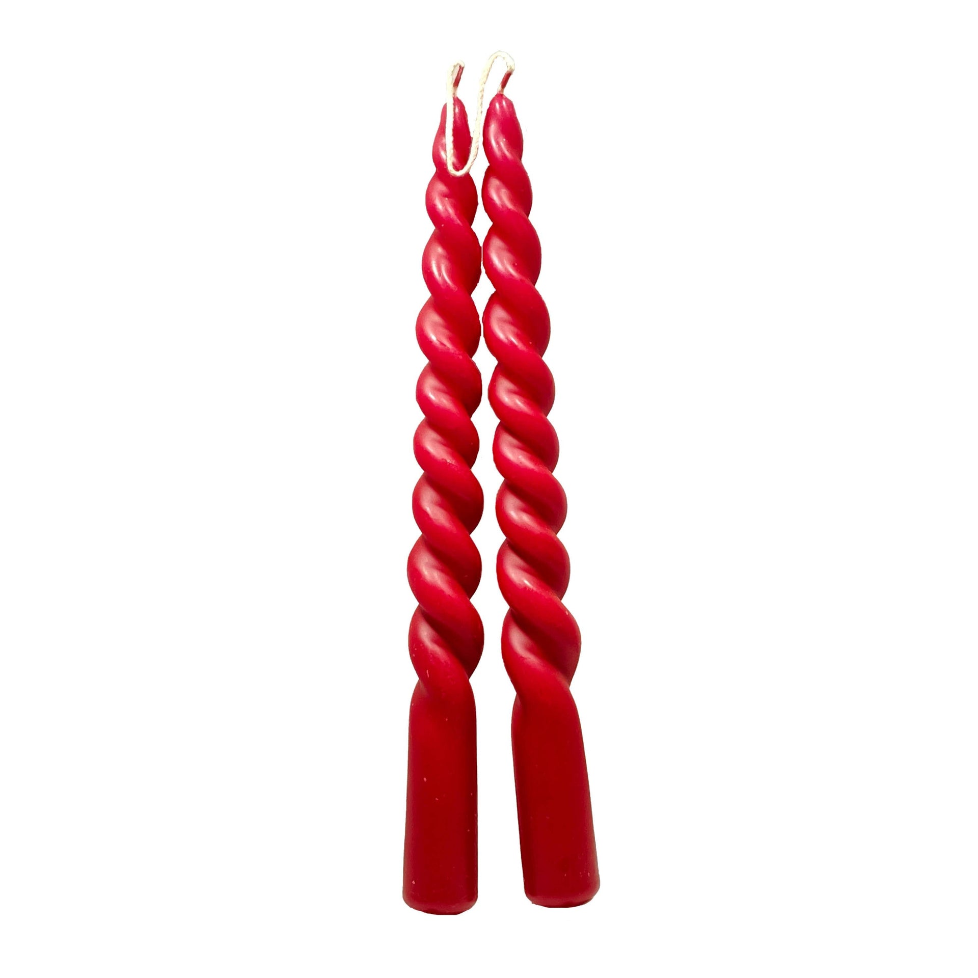 Twisted Taper Candles - Wine Red