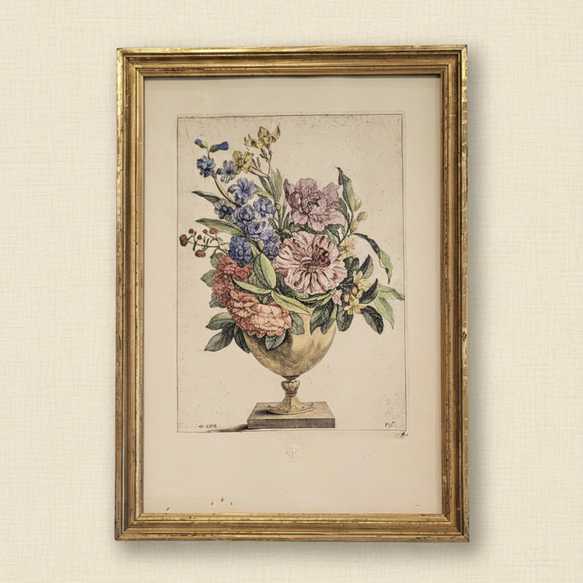 "Vase of Flowers" Print by Jacques Vauquer - from Paris