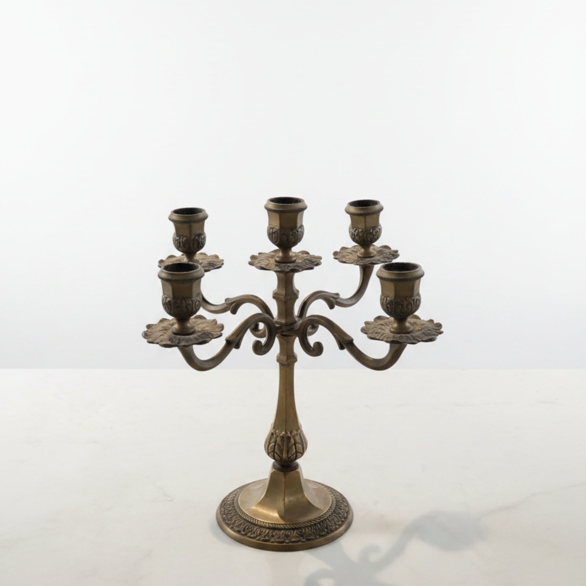 Vintage 5 Candle Brass Candelabra - from Paris