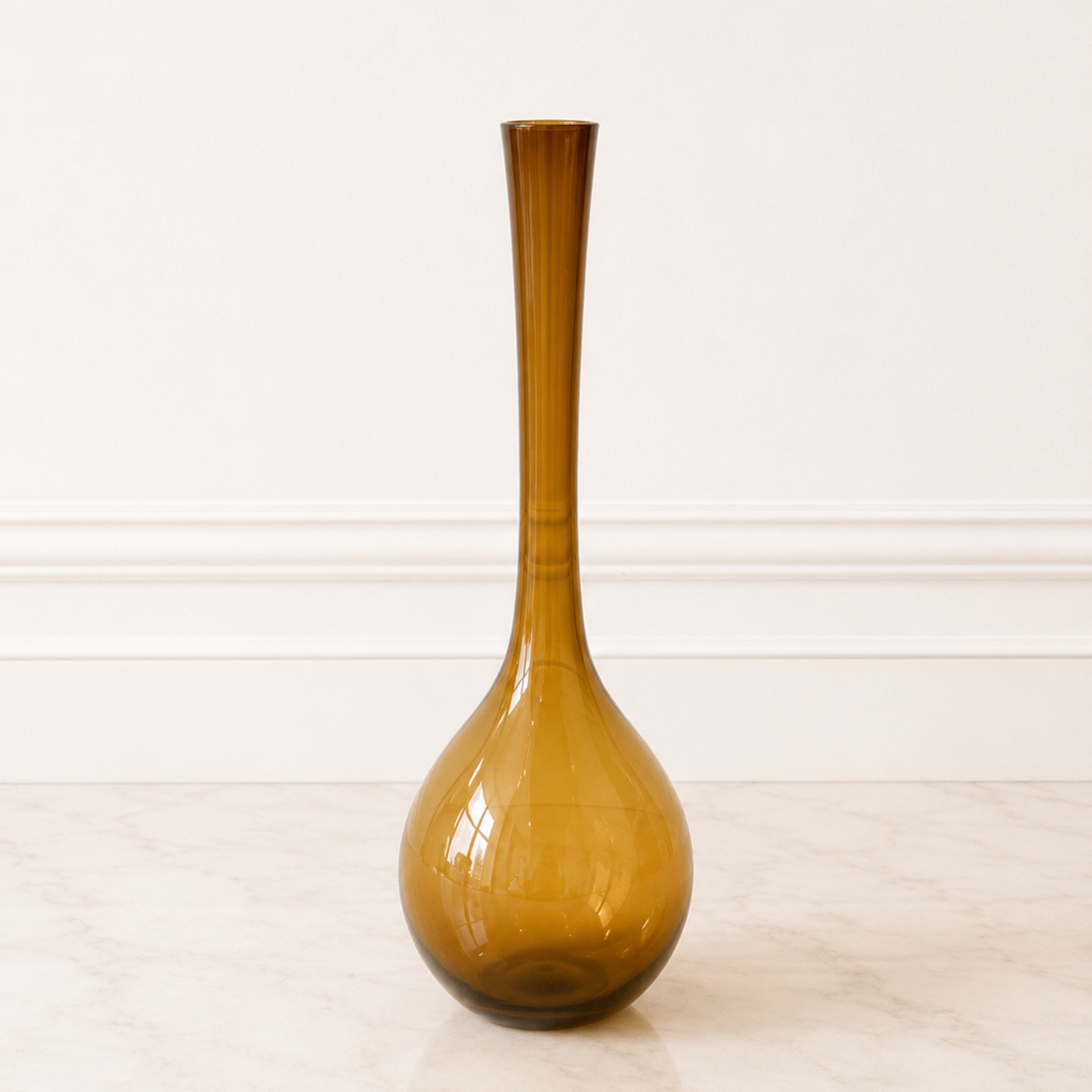 Vintage Amber Glass Vase - from Paris