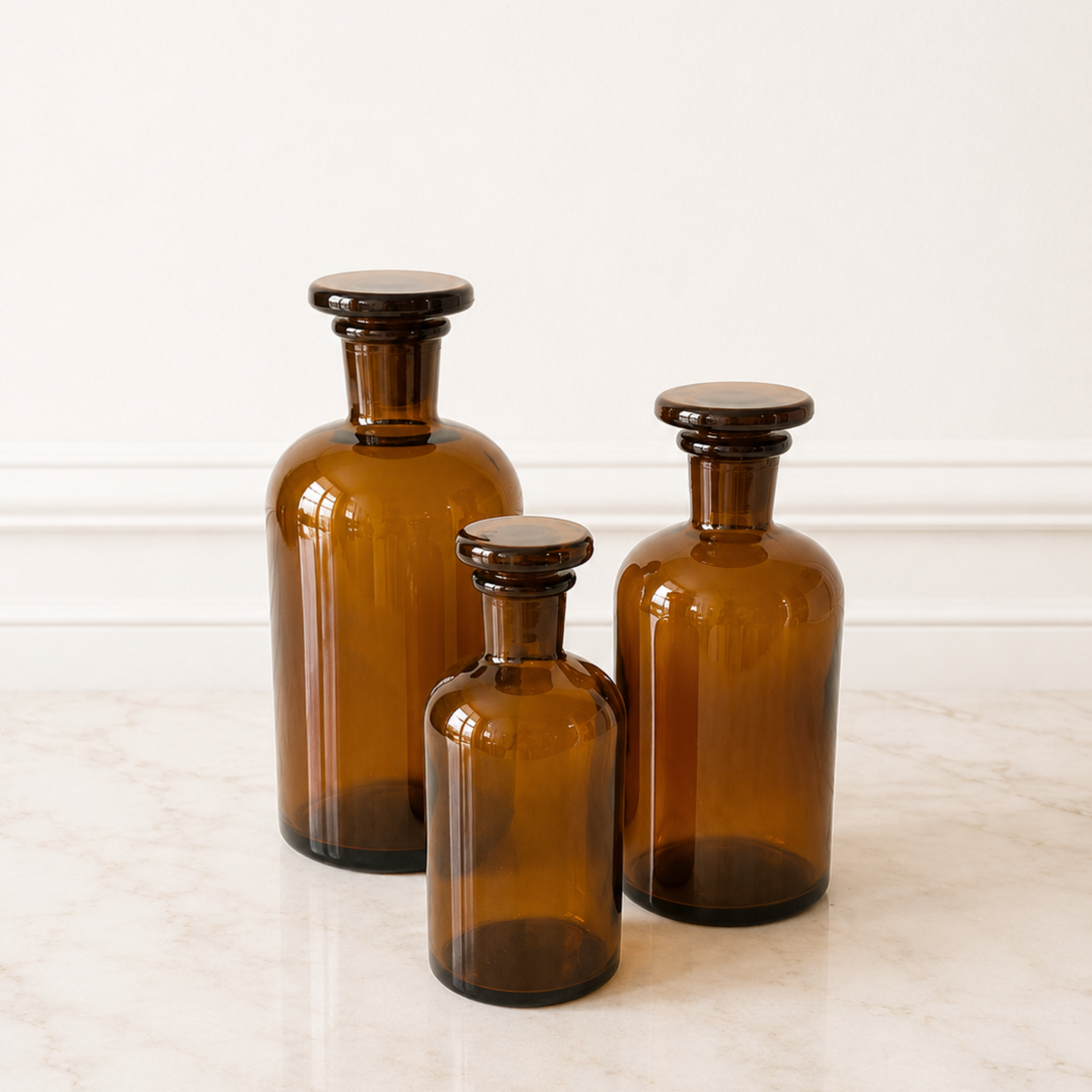 Vintage Amber Small Apothecary Bottle - from Paris
